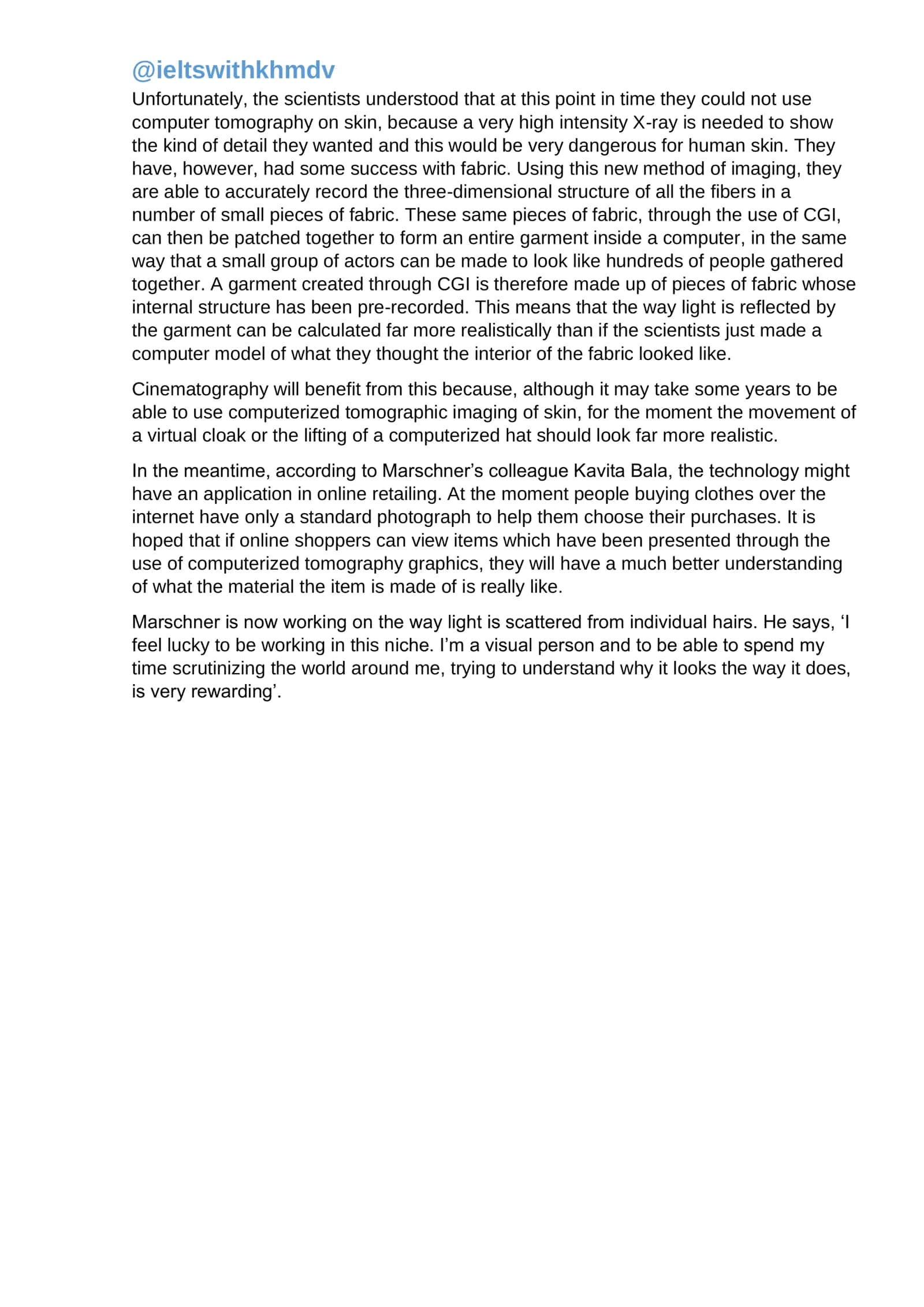 science and filmmaking reading test 2