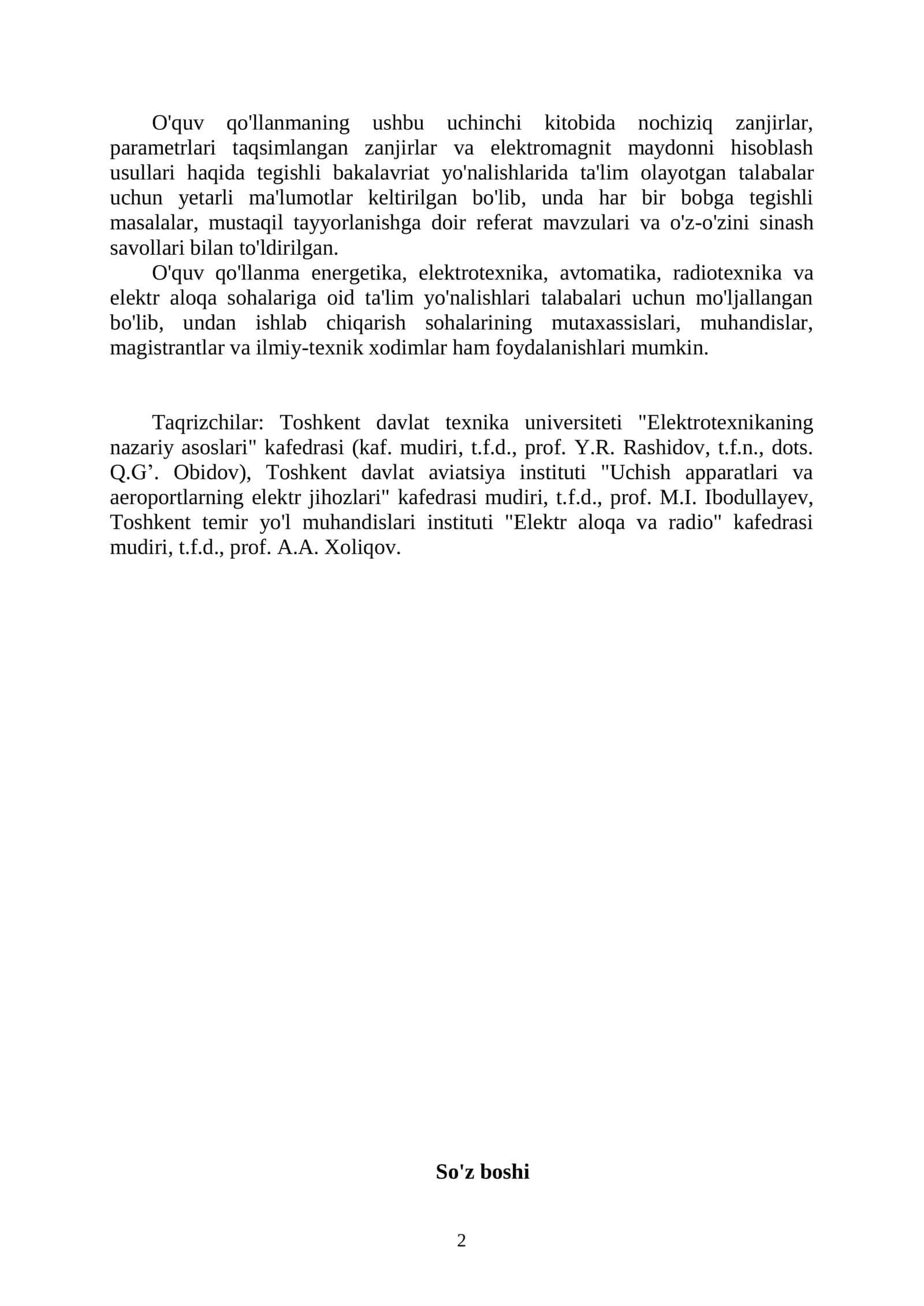 ELEKTROTEXNIKANING NAZARIY ASOSLARI (Uchinchi kitob) 2