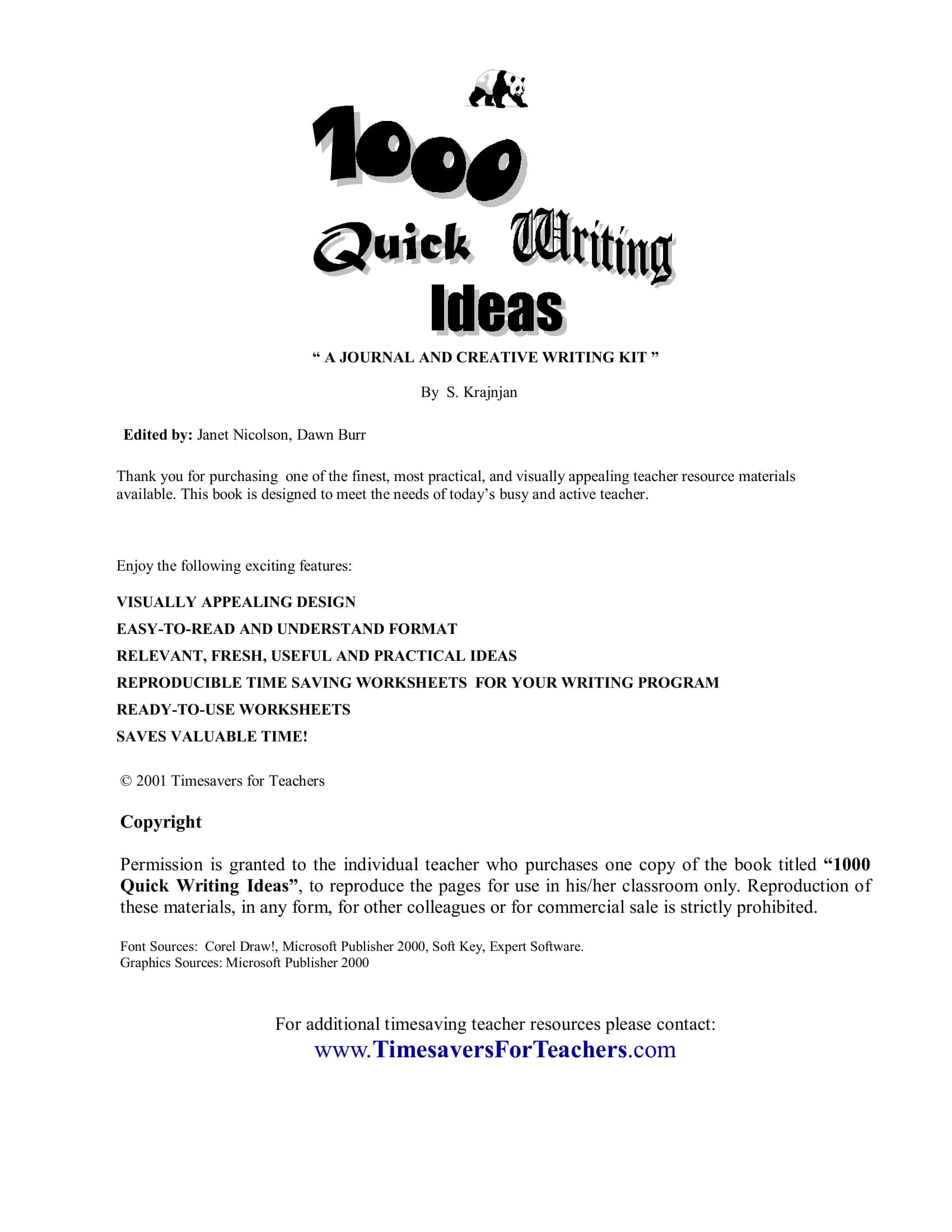 1000 Quick Writing Ideas 2