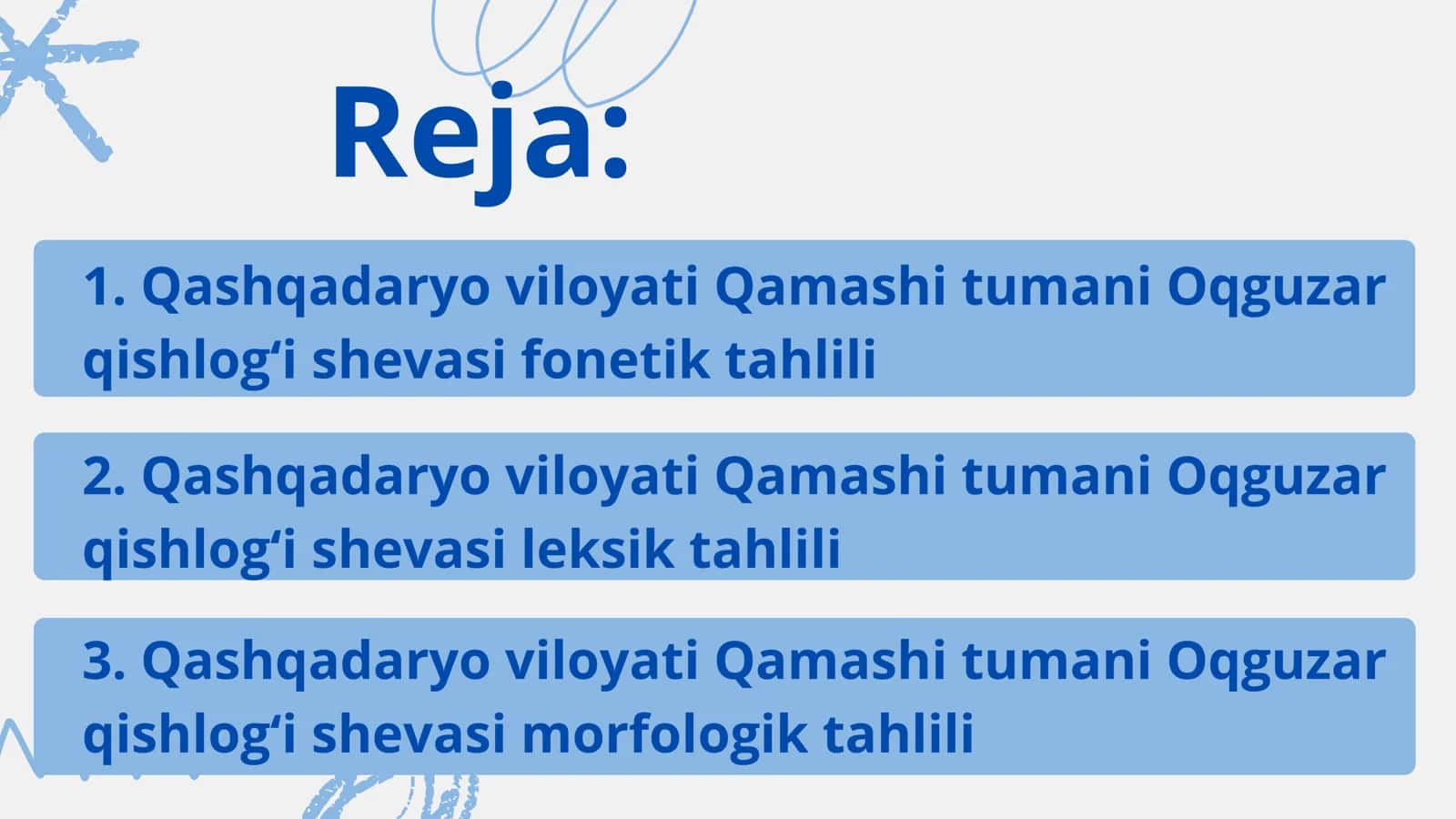 Qashqadaryo viloyati Qamashi tumani  Oqguzar qishlog'i shevasida fonetik, leksik, morfologik xususiyatlar 2