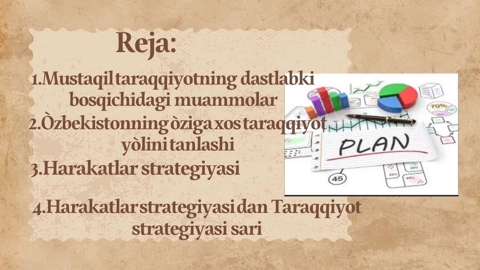 O`zbekistonning ijtimoiy siyosiy rivojlanish strategiyasiyangilanish va taraqqiyot yòli 2
