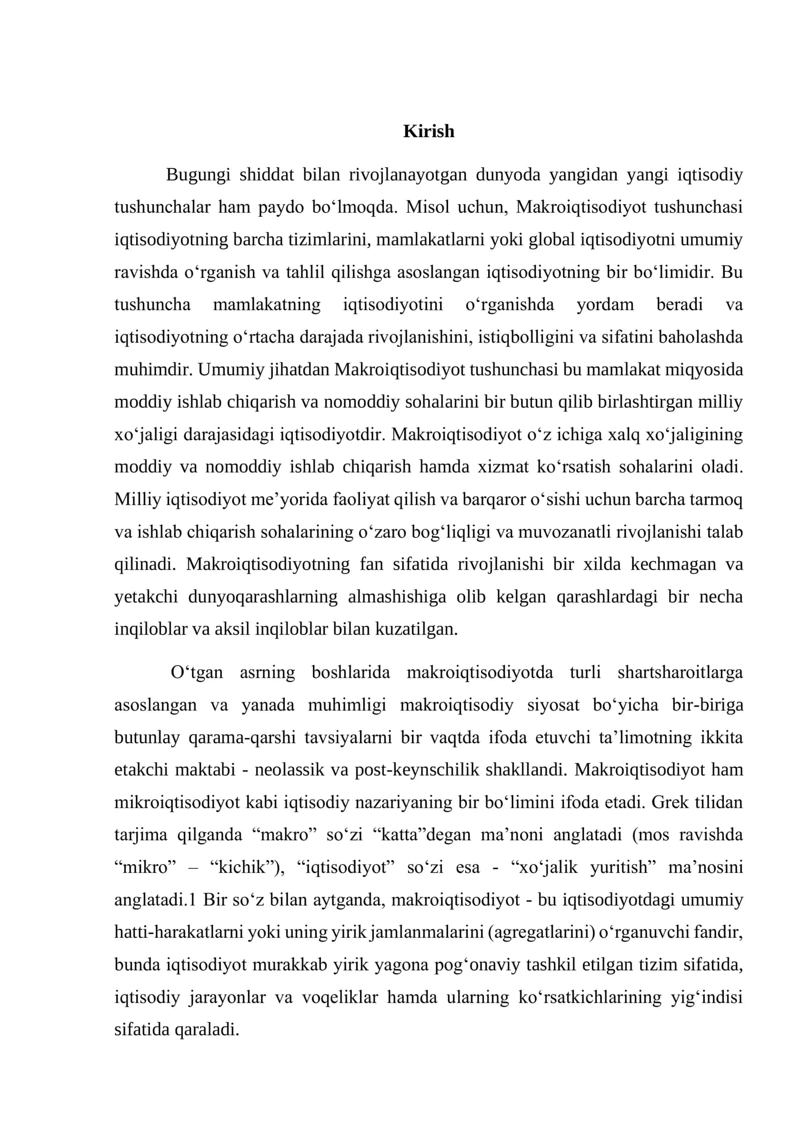 Makroiqtisodiy ko‘rsatkichlar statistikasi 2