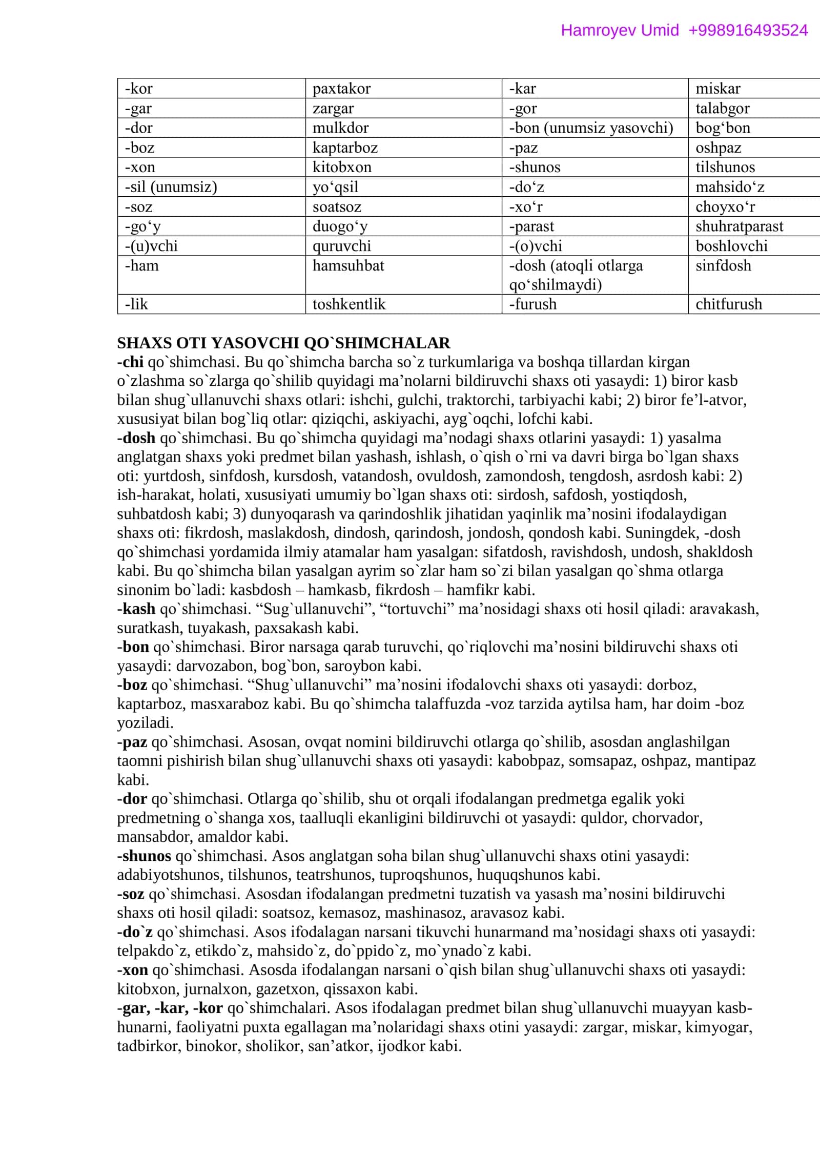 SO‘Z TURKUMLАRI 2