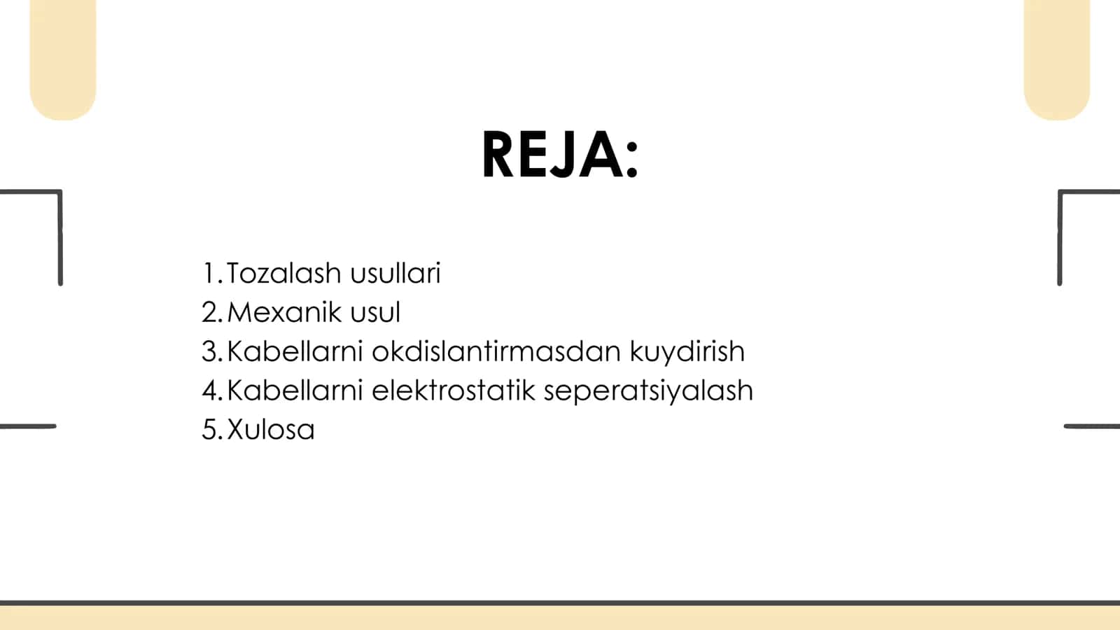 Kabel temir-tersak va chiqindilariga birlamchi ishlov berish 2