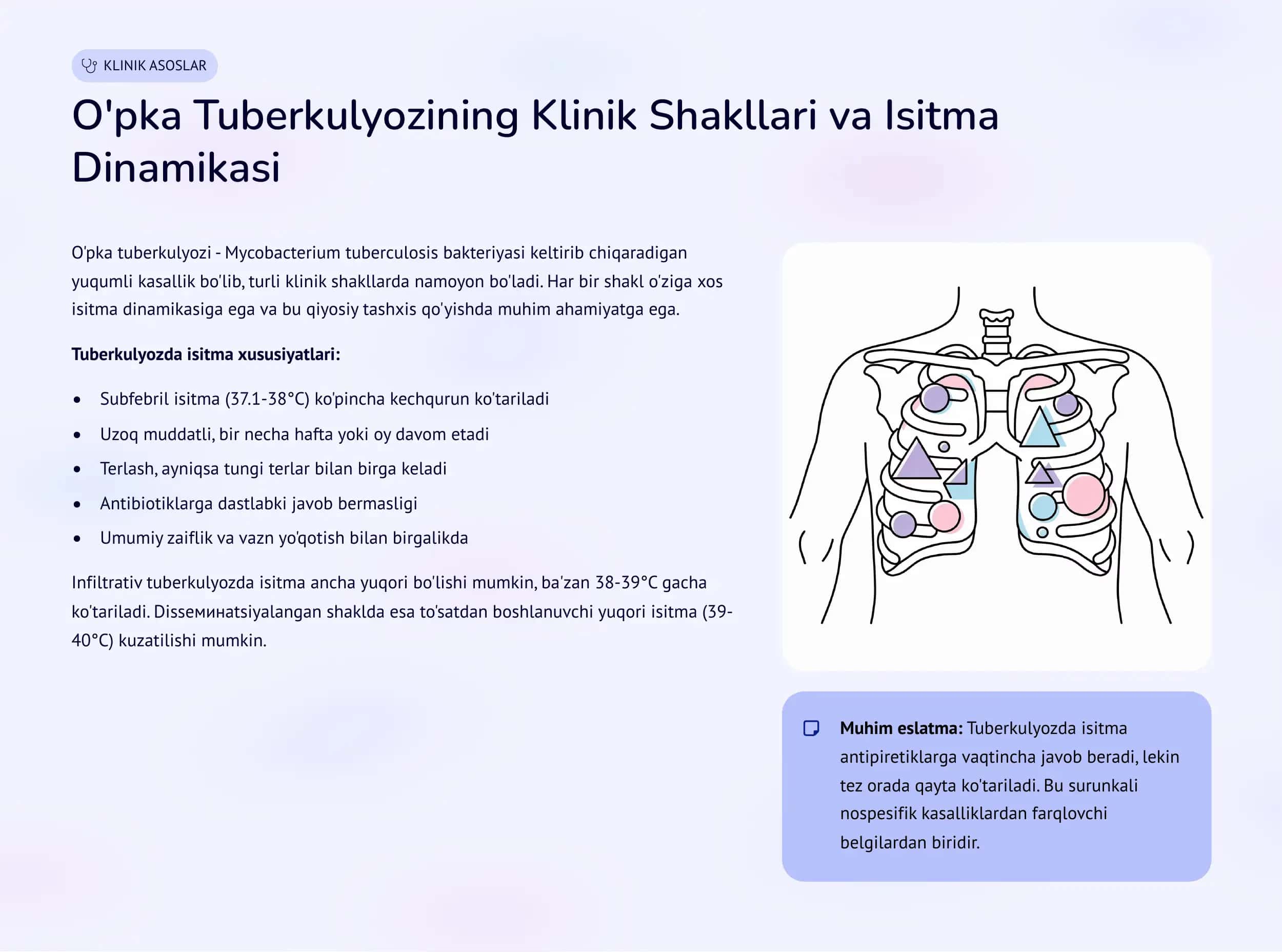 O'pka Tuberkulyozining Klinik Shakllari va Isitma Dinamikasi 2