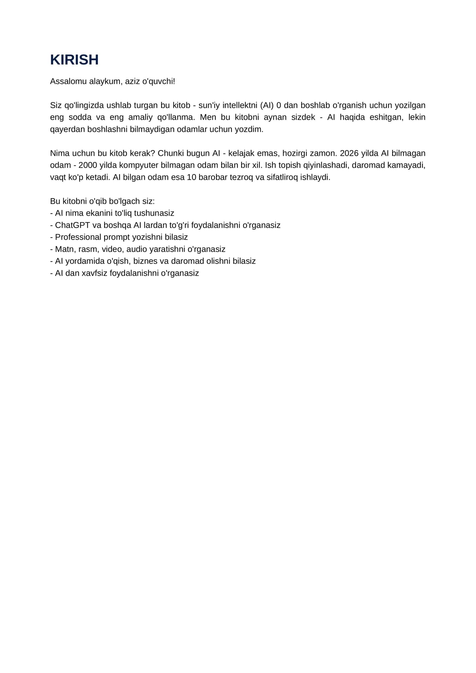 SUN'IY INTELLEKTNI 0 DAN O'RGANISH Boshlang'ich darajadan professional darajagacha - Amaliy qo'llanma 2