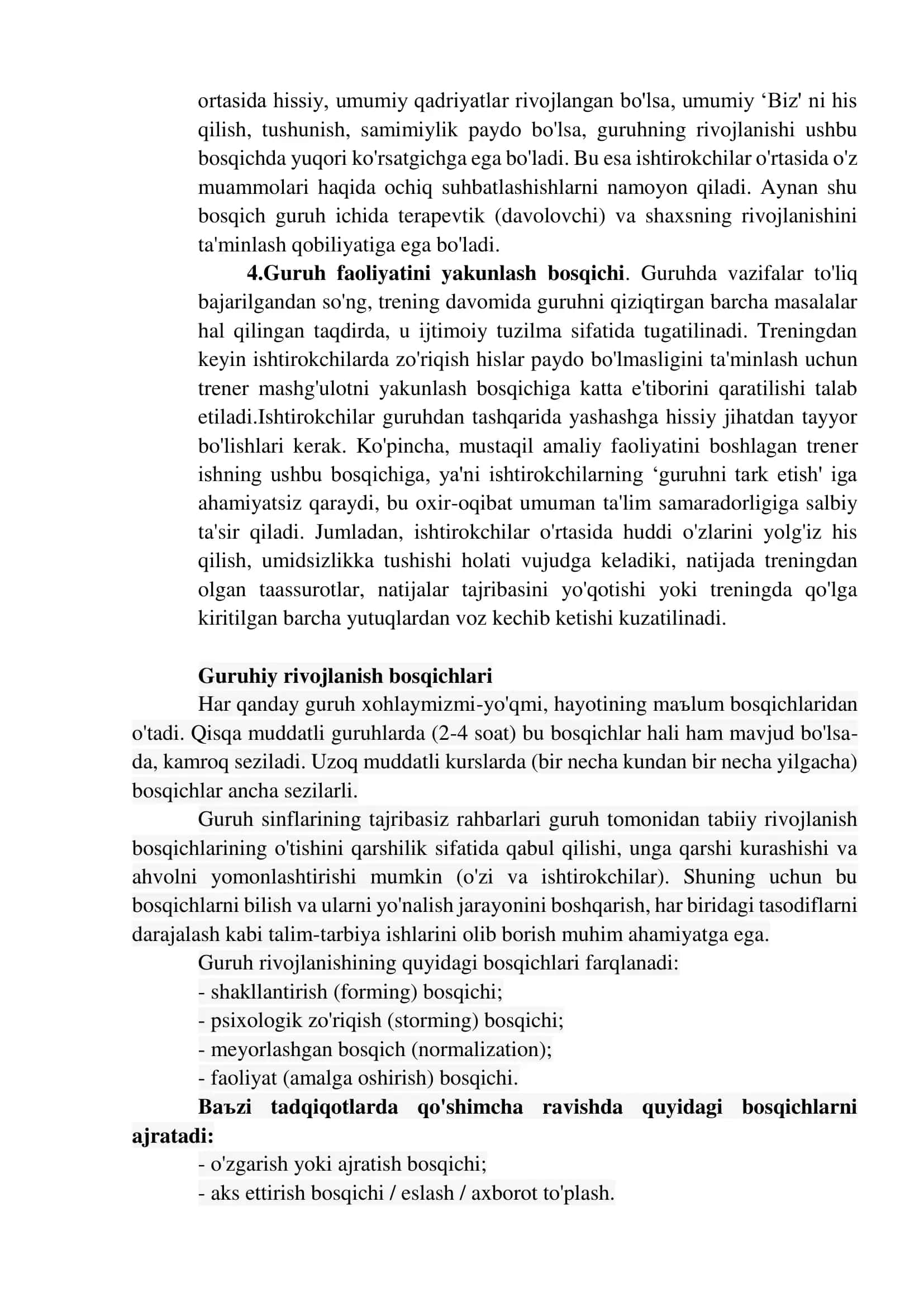 psixologik treningning asosiy bosqichlari 2
