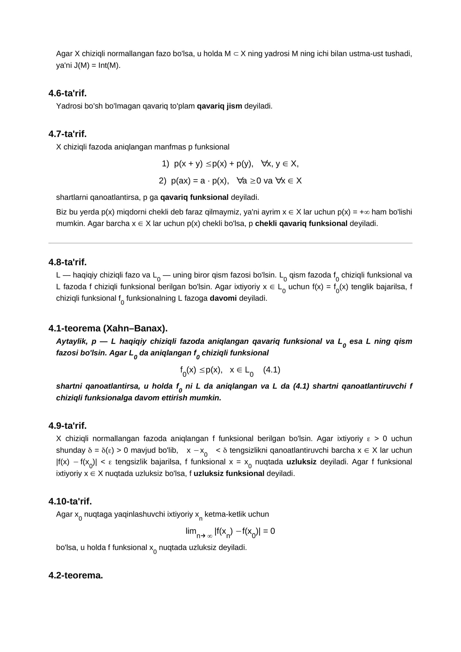 Chiziqli funksionallar 2