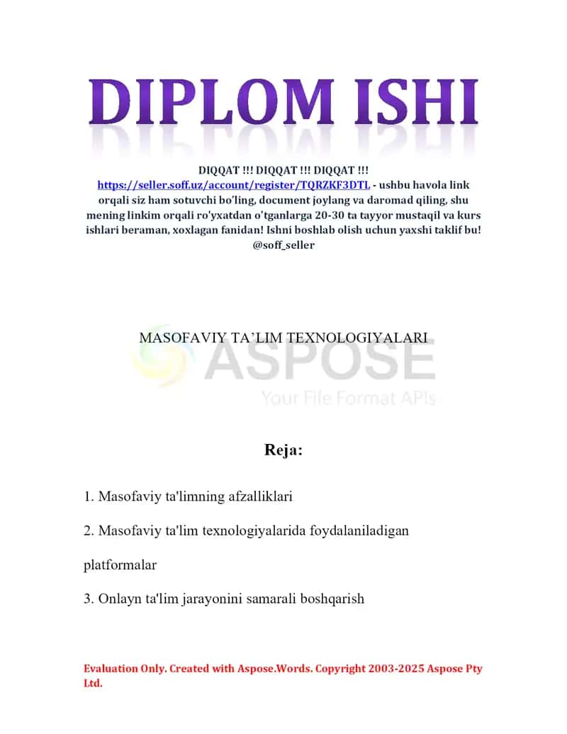 Masofaviy ta’lim texnologiyalari 2