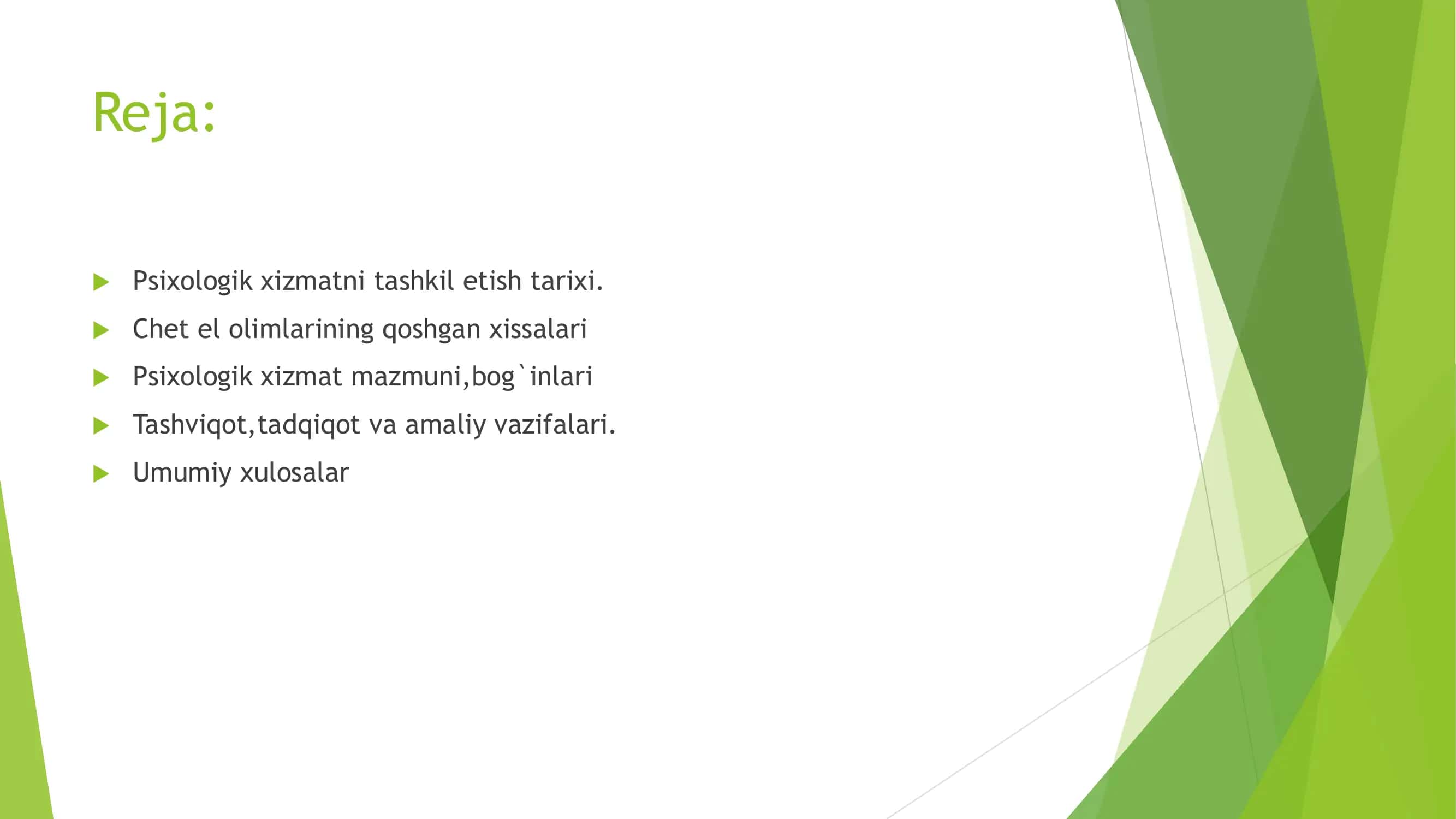 Psixologik xizmatni tashkil etish muammolari 2