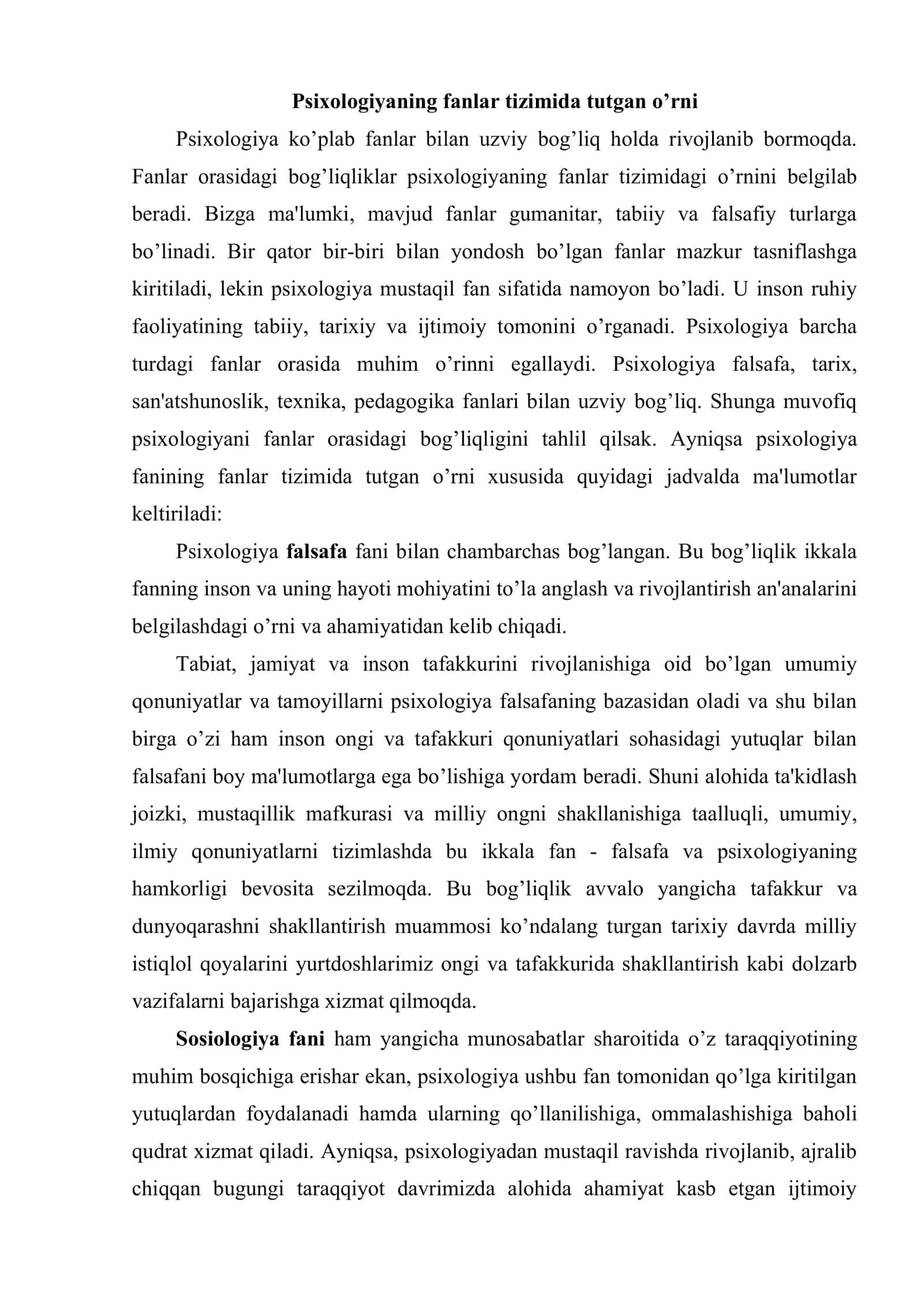 Psixologiya zamonaviy fanlar tizimida 2
