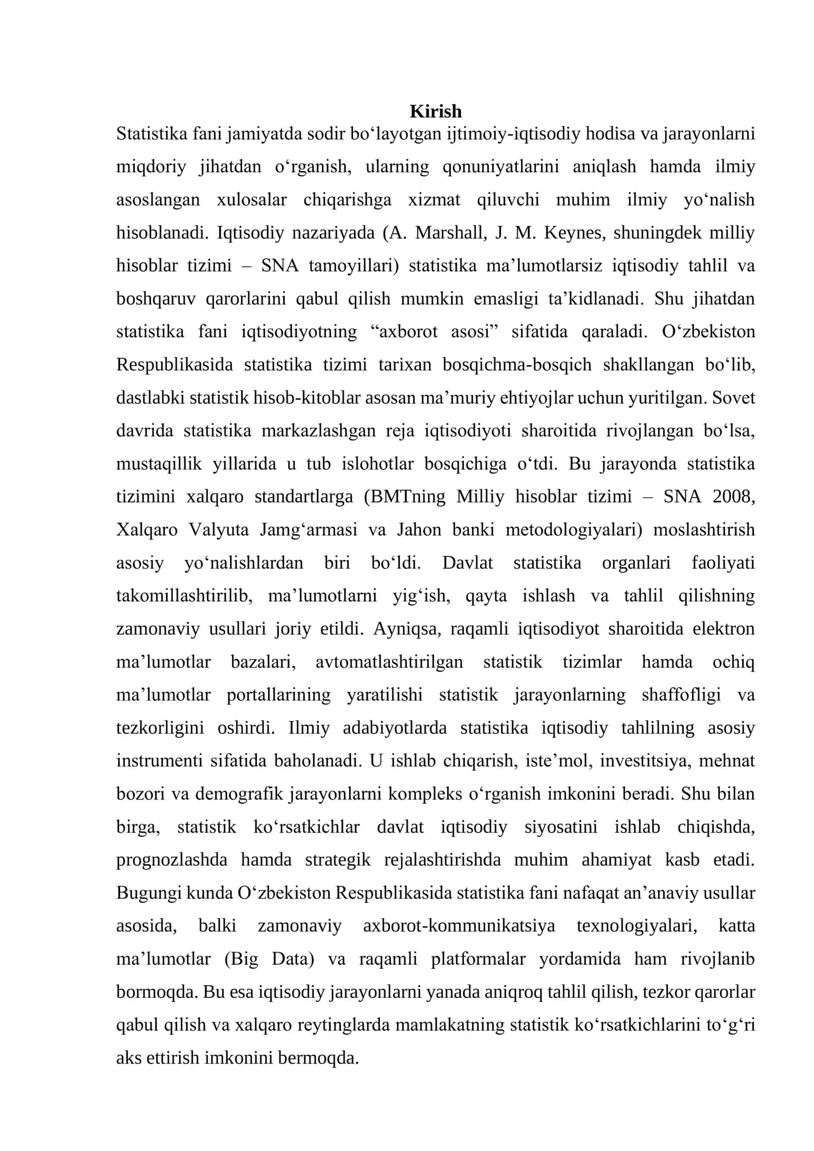 O‘zbekiston Respublikasida statistika fanining rivojlanishi 2