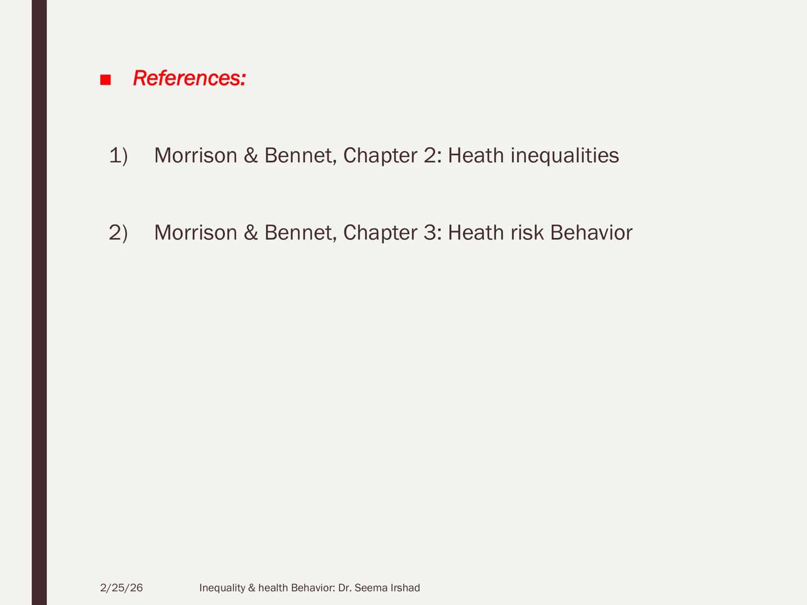 INEQUALITY AND HEALTH BEHAVIOR 2