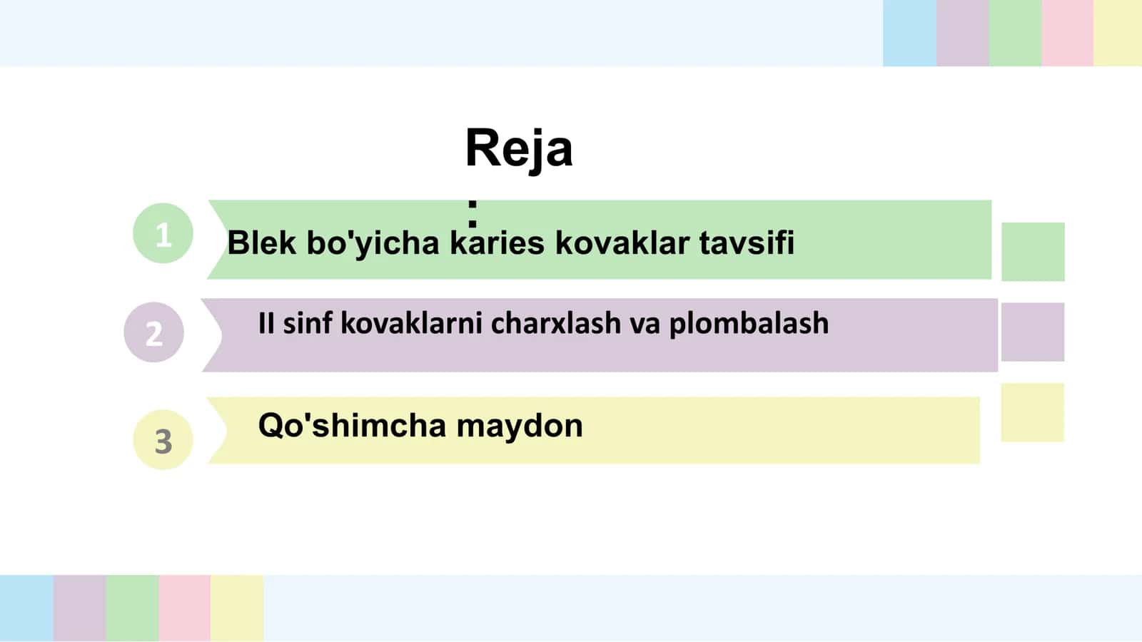 II sinf KARIOZ BO'SHLIQLARINI CHARXLASH VA PLOMBALASH 2