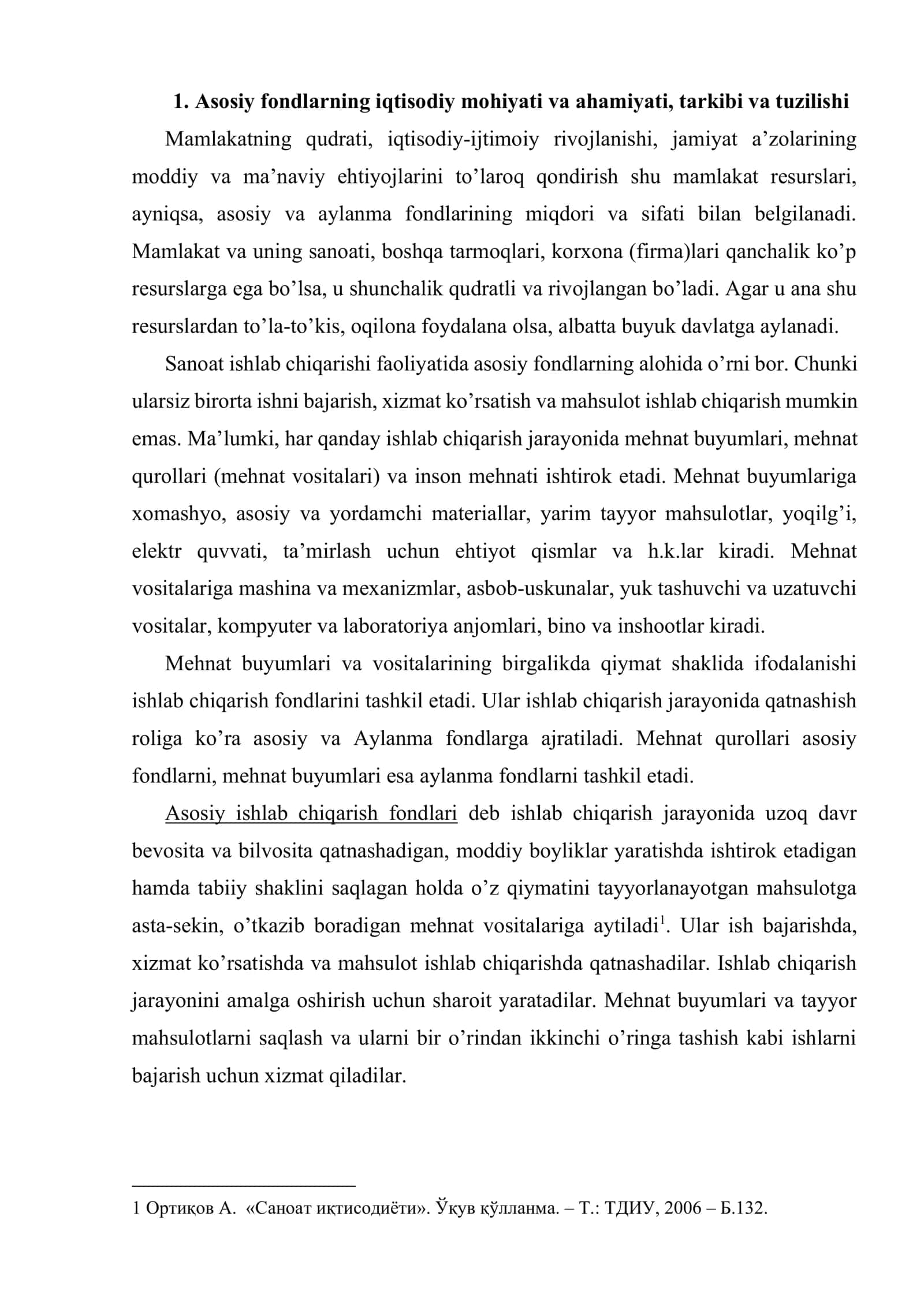 Sanoat ishlab chiqarishining asosiy fondlari va ishlab chiqarish quvvatlari 2