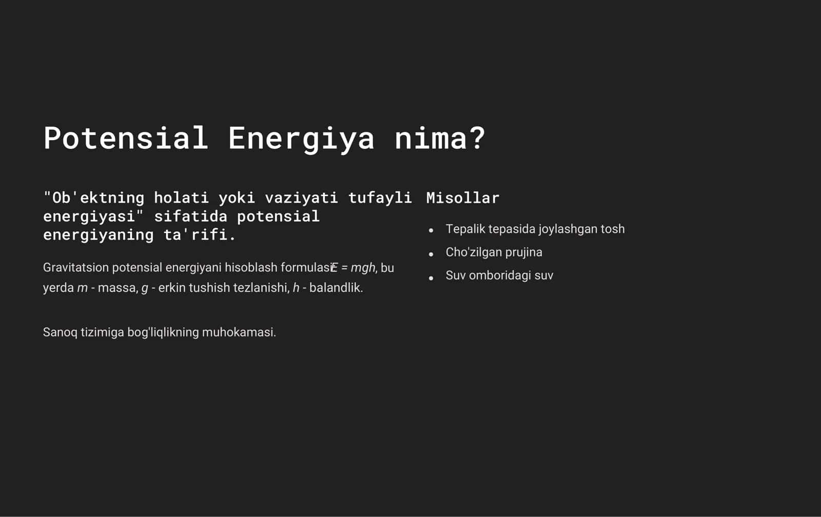 Potensial va Kinetik 2