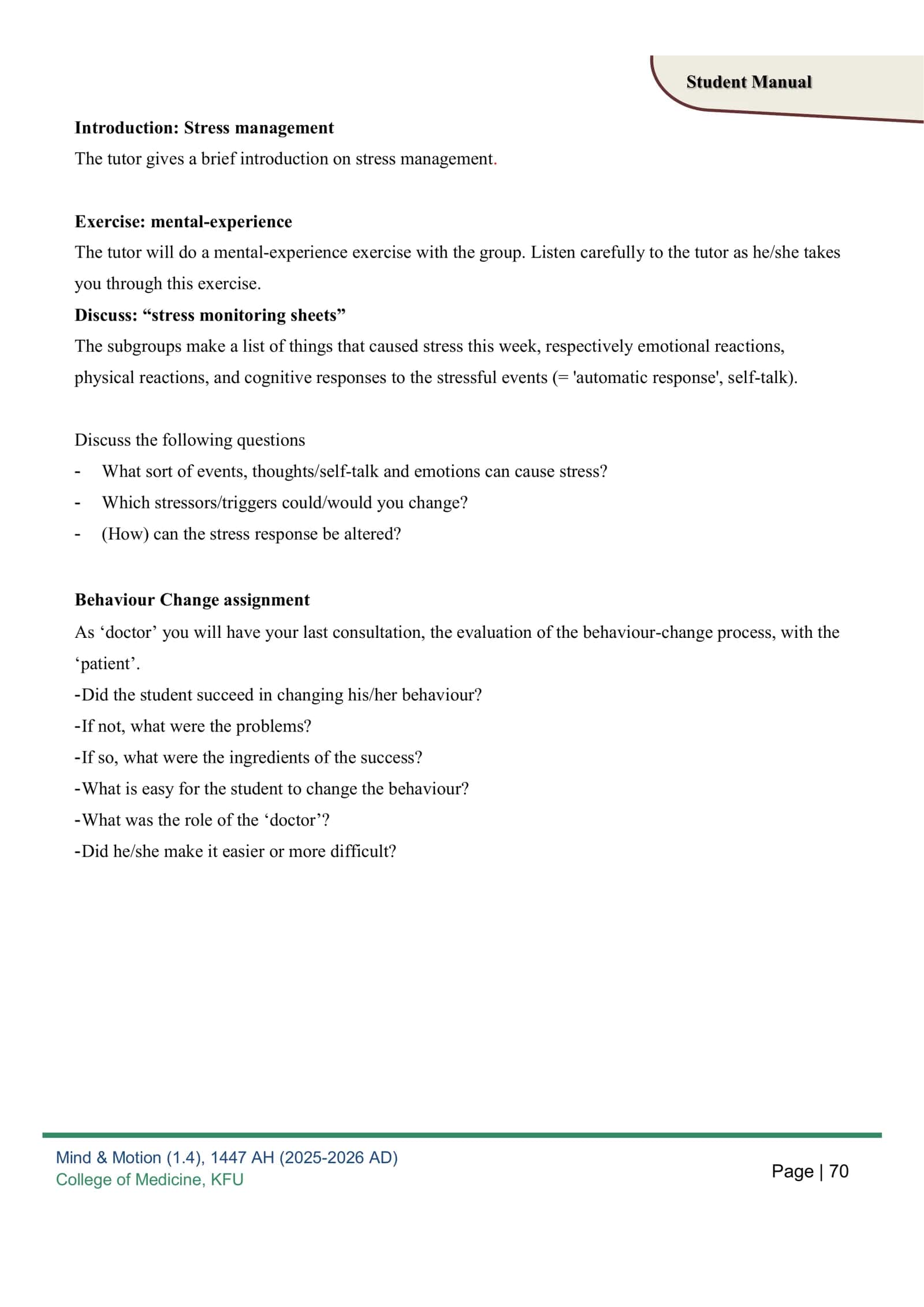 MEETING 7: PSYCHOSOCIAL CARE IN THE MEDICAL SETTING 2