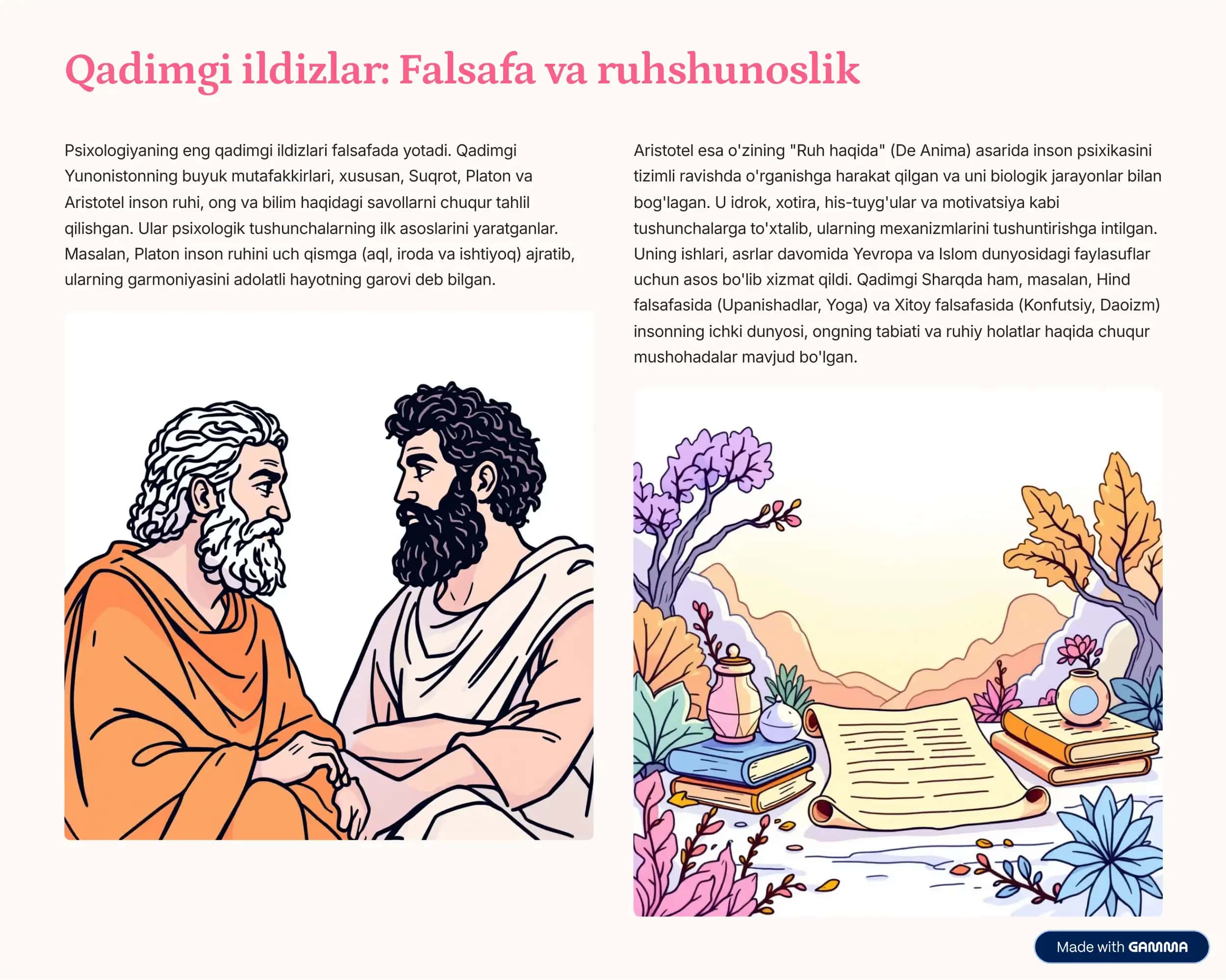 Psixologiya tarixi: Qadimdan hozirgi kungacha 2