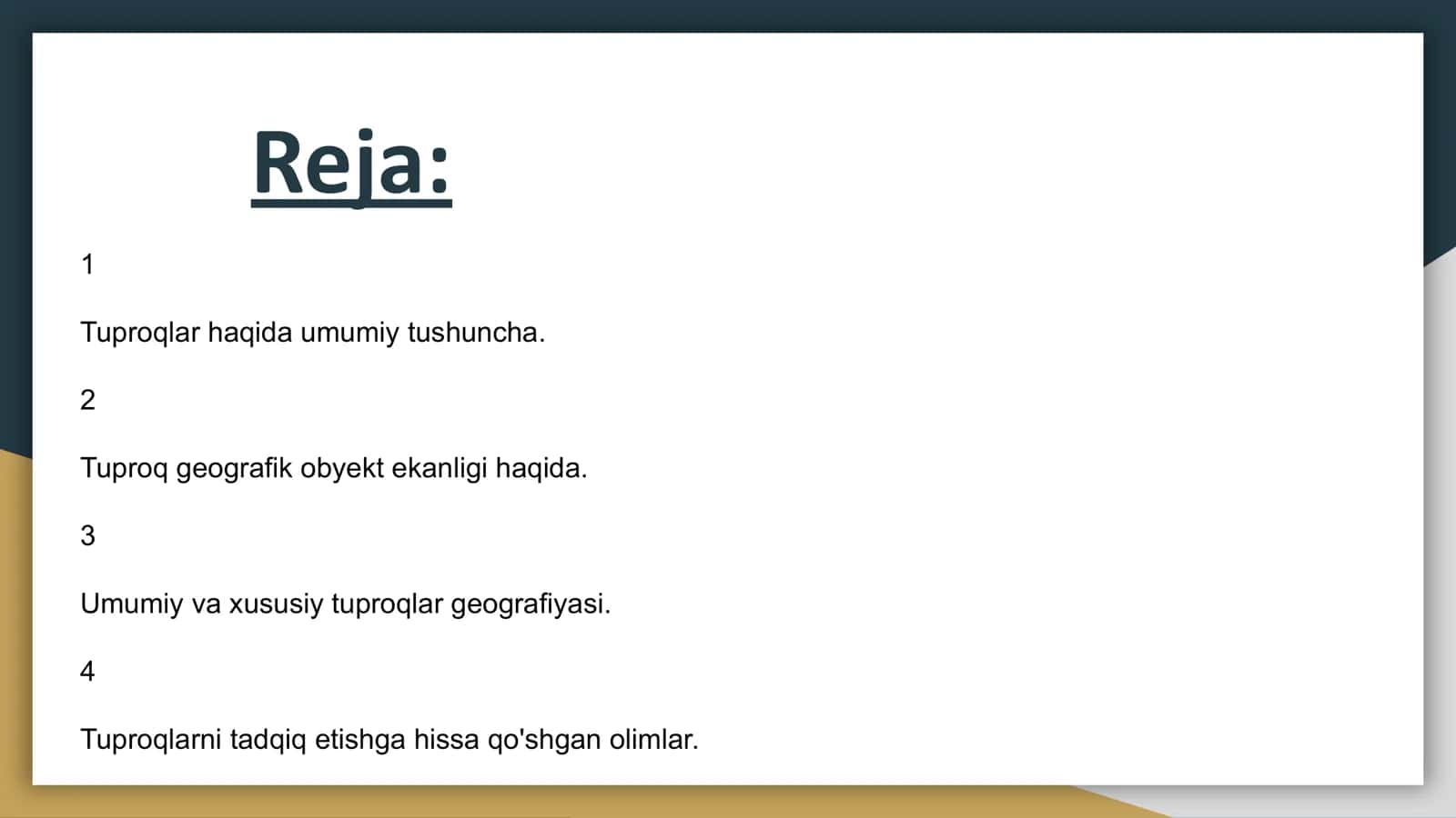 Tuproq haqida umumiy tushuncha. Tuproq geografik obyekt ekanligi. Umumiy va xususiy tuproqlar geografiyasi. Tuproqlarni tadqiq etishga hissa qo'shgan olimlar. 2