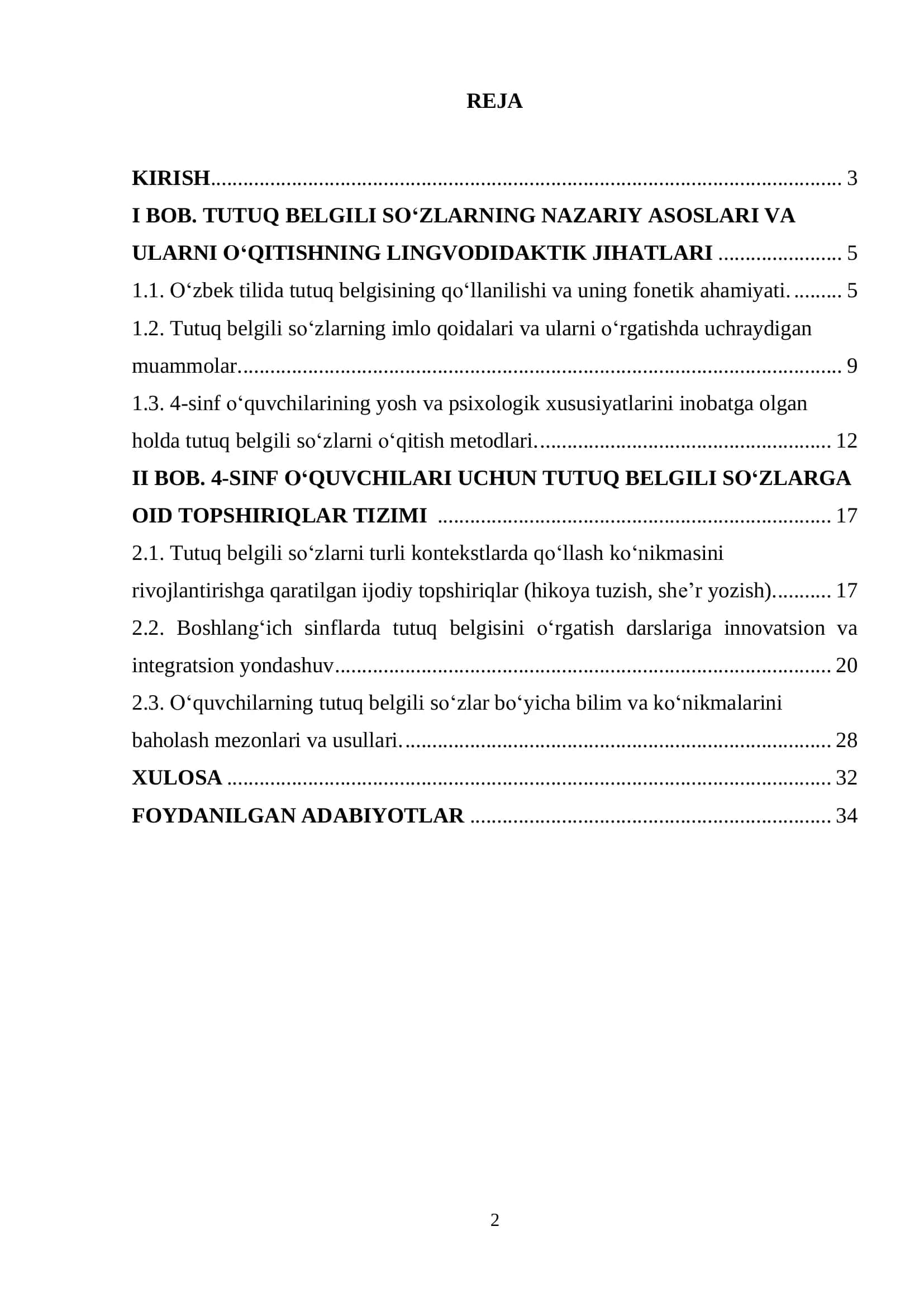 Ona tili oʻqish savodxonligi va uni oʻqitish metodikasi 2