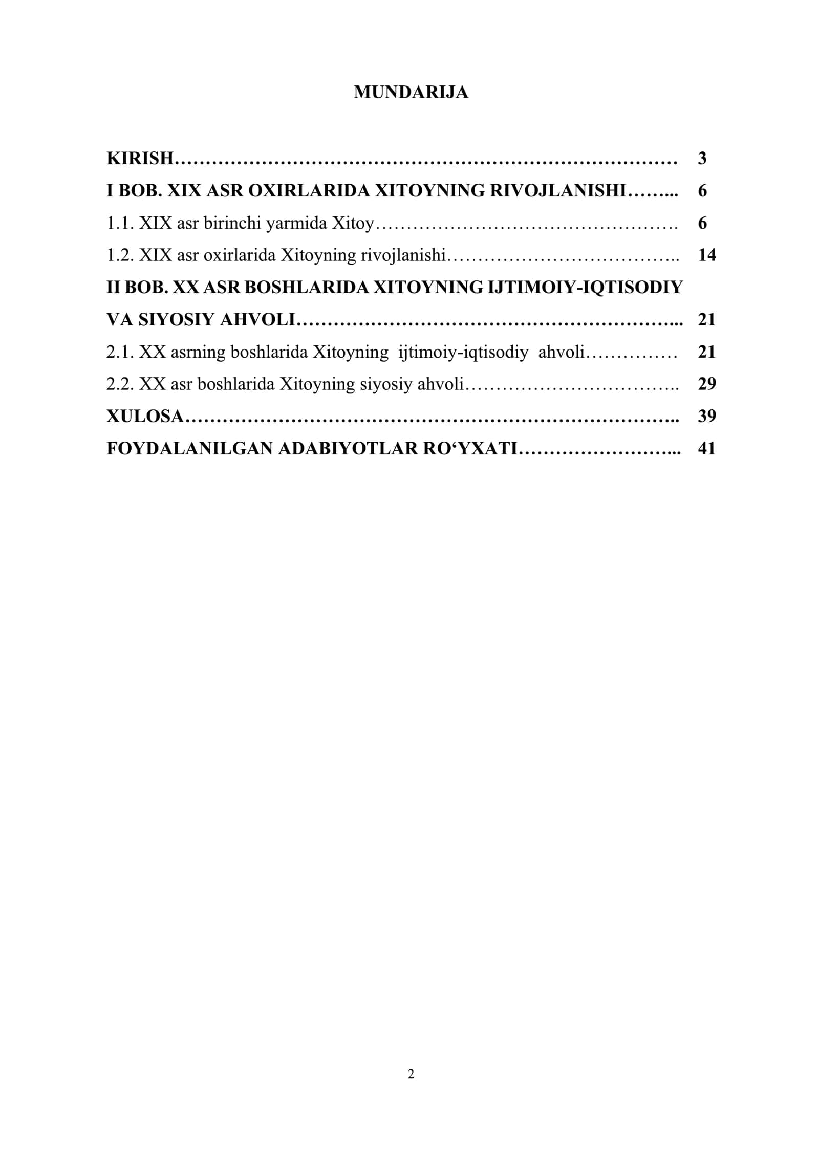 XIX ASR OXIRI XX ASR BOSHIDA ΧΙΤΟΥNING IJTIMOIY - IQTISODIY VA SIYOSIY RIVOJLANISHI 2