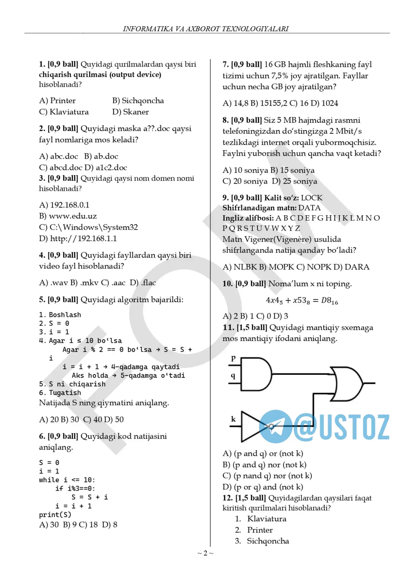 10-sinf Informatika kalitlari 2
