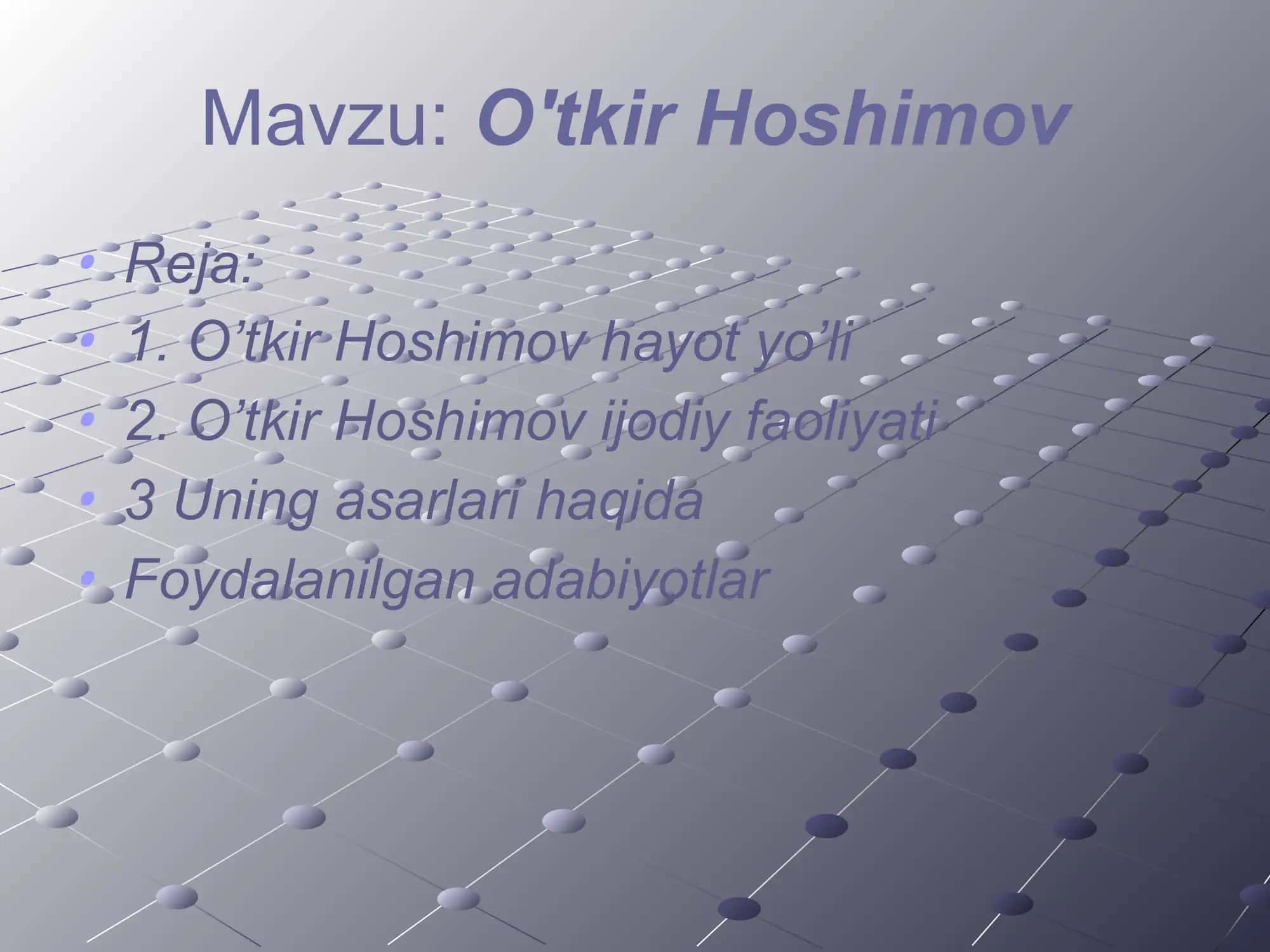 O'tkir Hoshimov 2