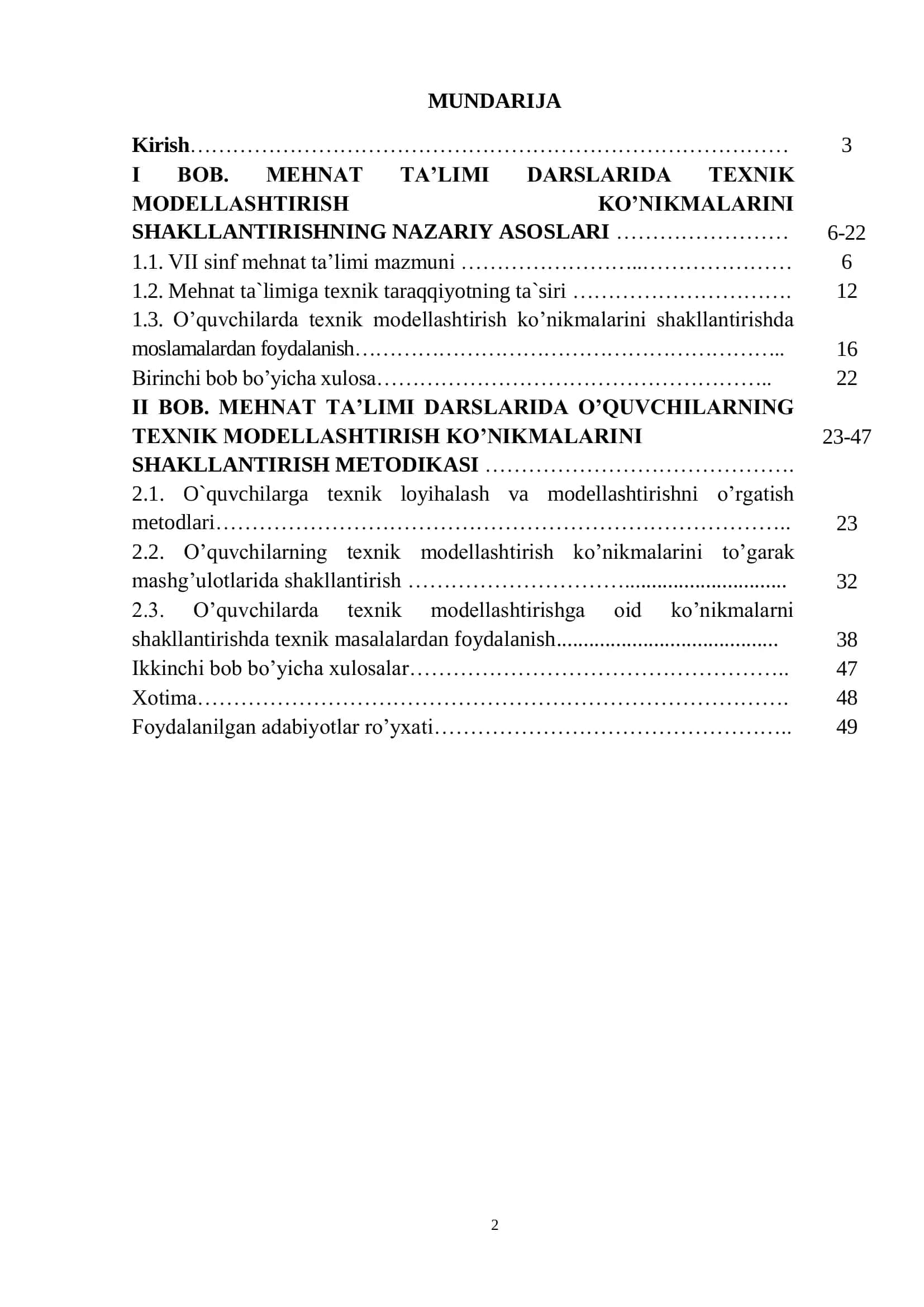 VII sinf O'quvchilarining texnik modellashtirish konikmalarni shakllantirish 2
