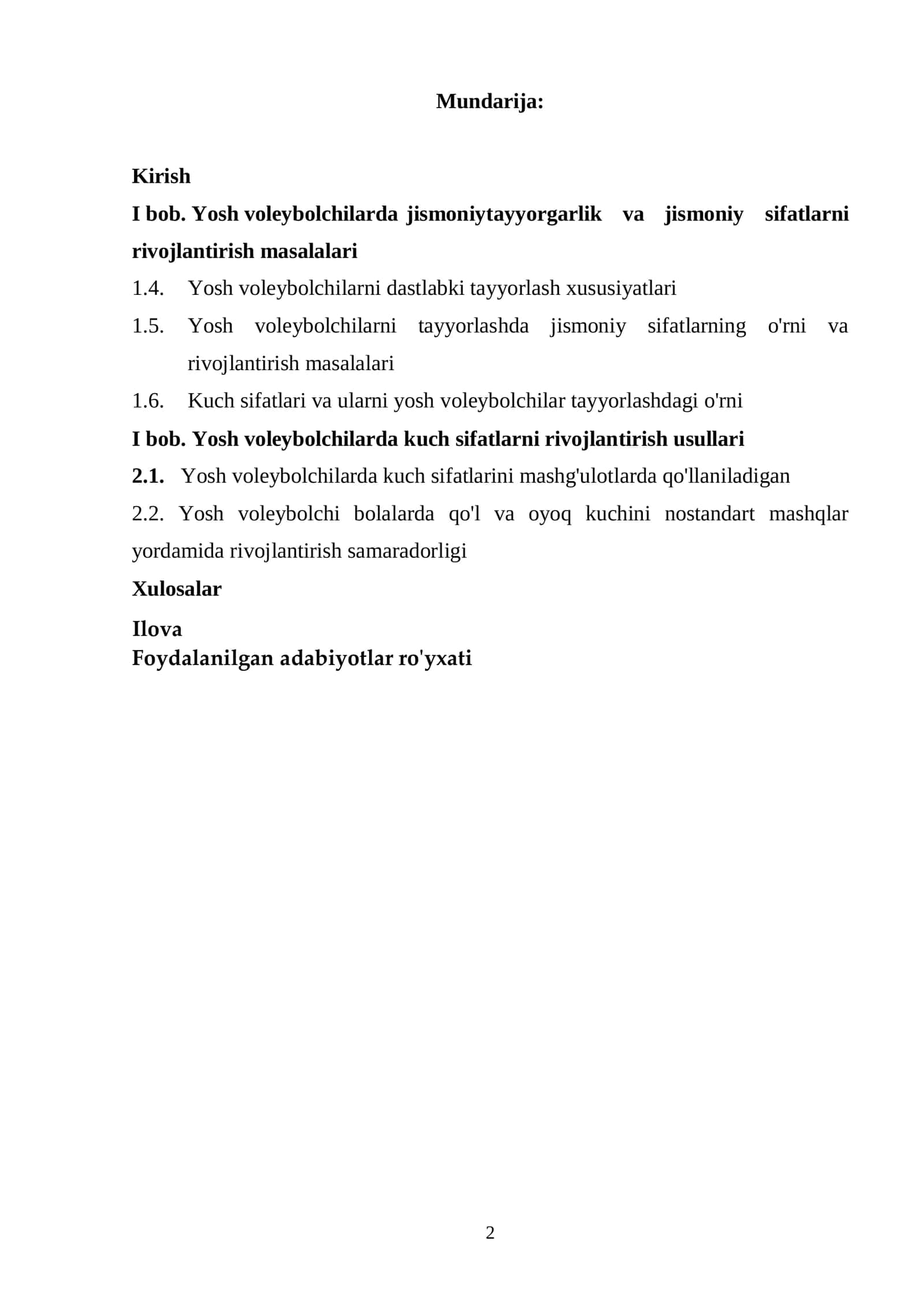 Voleybolchilarda jismoniy tayyorgarlik va jismoniy sifatlarni tarbiyalash usullari 2