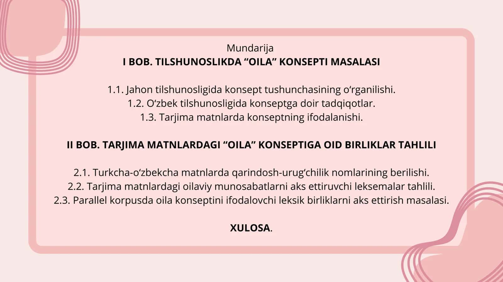 Parallel tarjima matnlarda oila konsepti. 2
