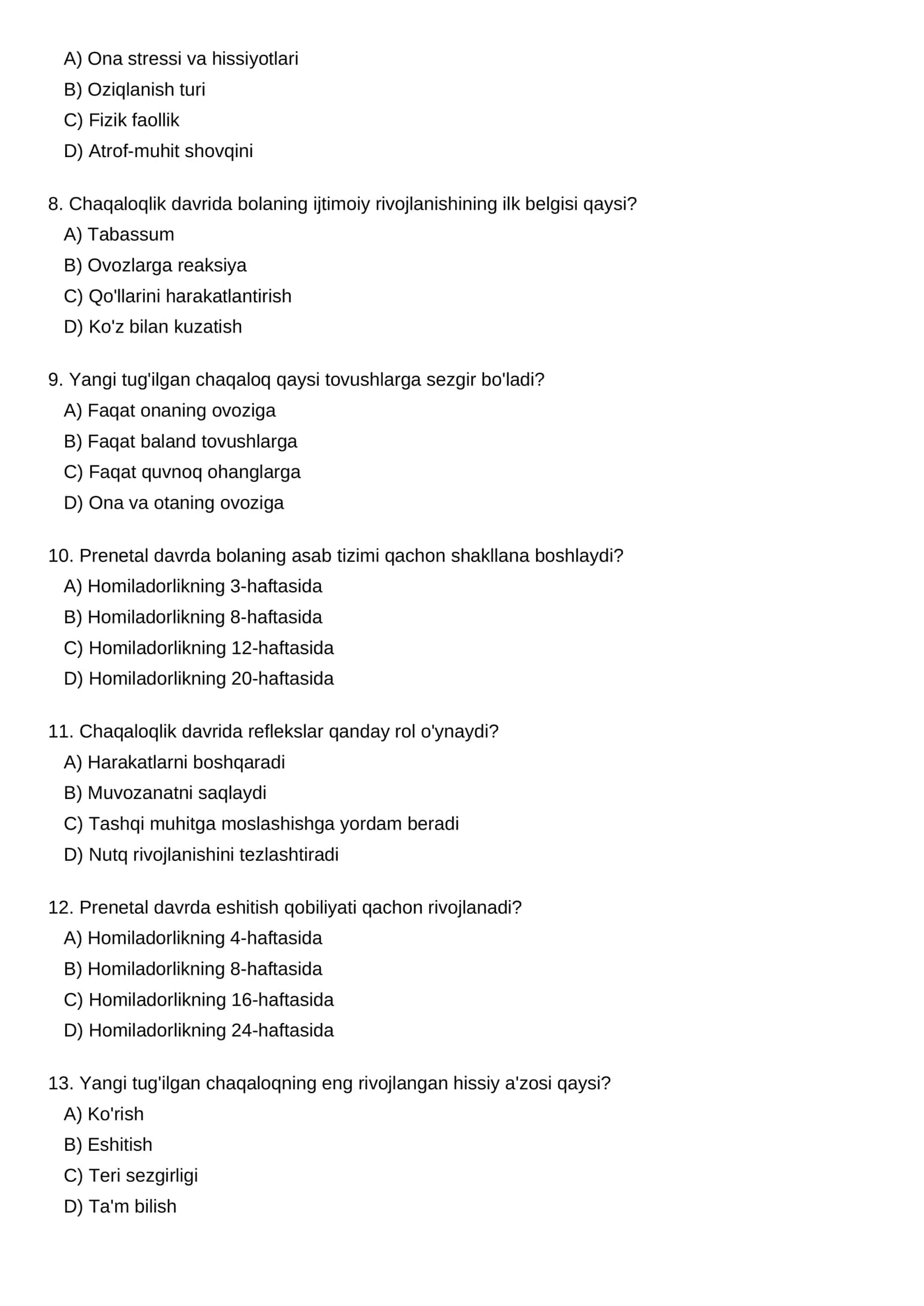 Prenetal va chaqaloqlik davrida psixofiziologik rivojlanish 2
