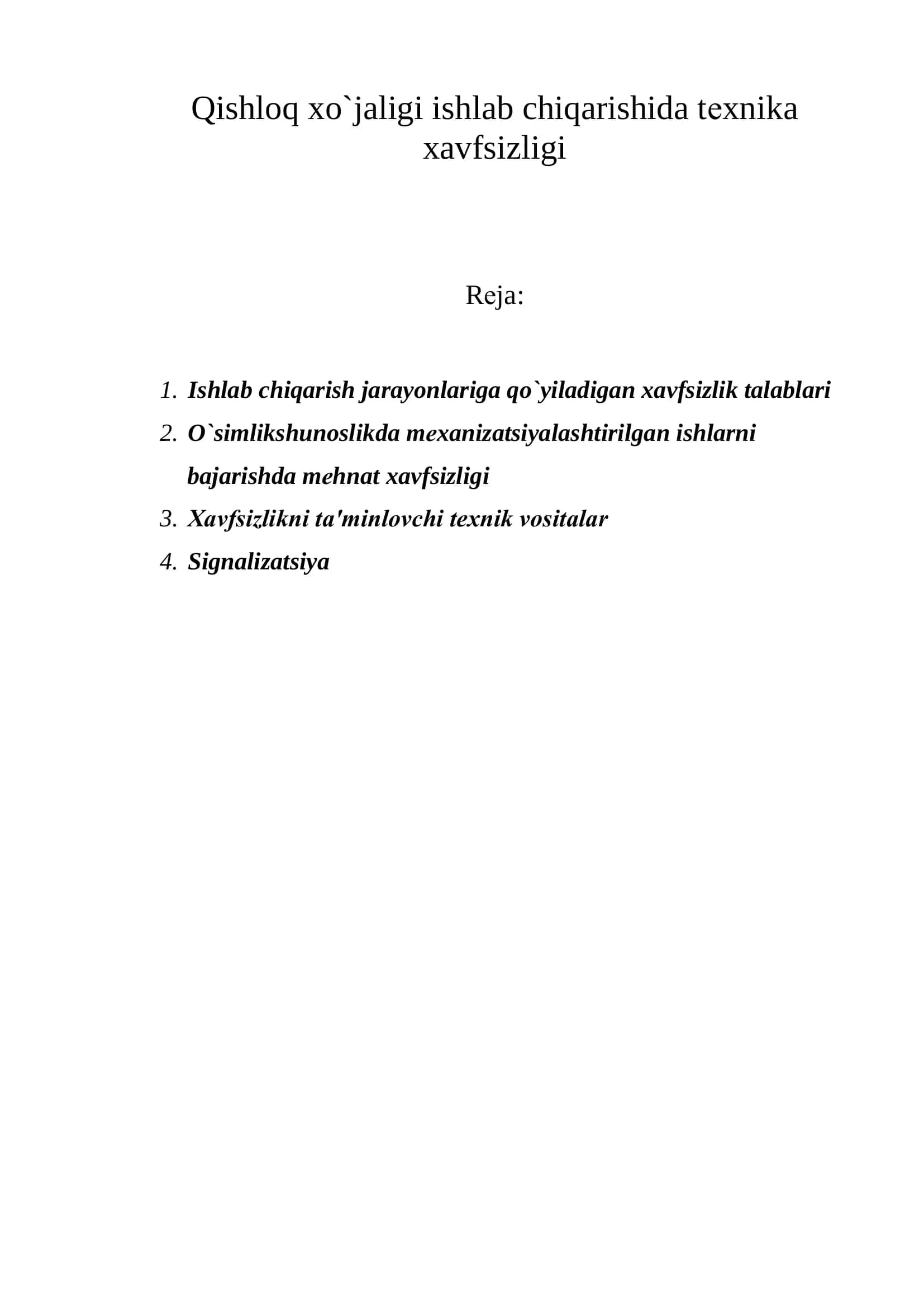 Qishloq xo`jaligi ishlab chiqarishida tеxnika xavfsizligi 2