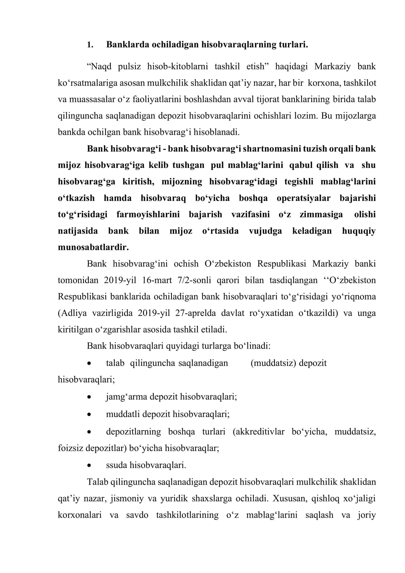Mijozlarning boshqa depozit hisobvaraqlari bo‘yicha operatsiyalar hisobi 2