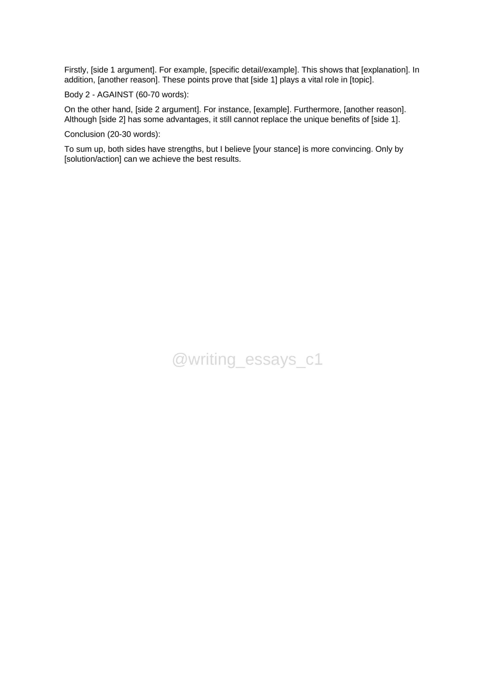 Task 1.1 Template (Informal Letter, ~50 words) 2