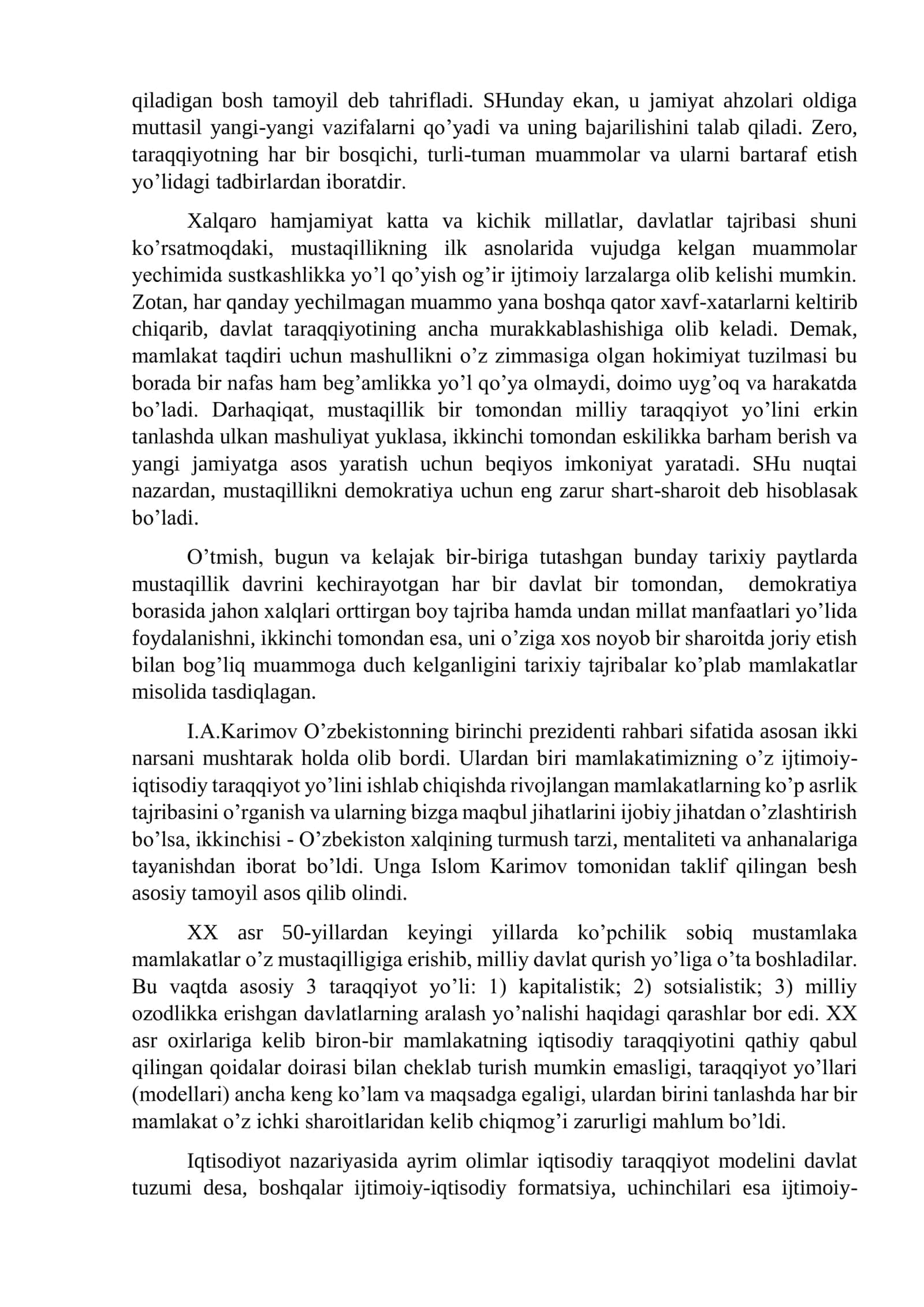 HARAKATLAR STRATEGIYASI – O’ZBEKISTON MILLIY TARAQQIYOTI YANGI BOSQICHINING ASOSI 2