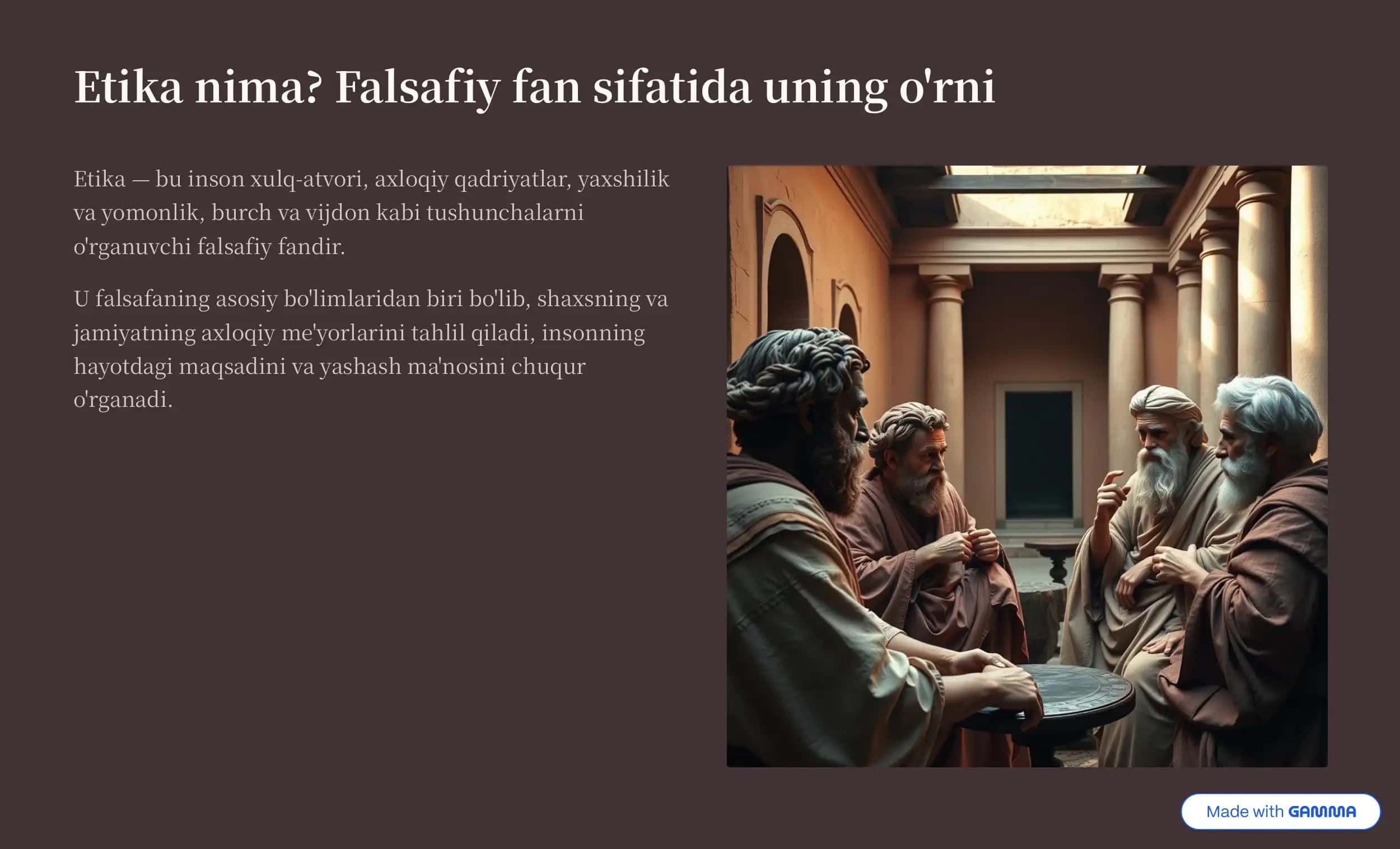 Etikaning Predmeti, Maqsadi va Vazifalari 2