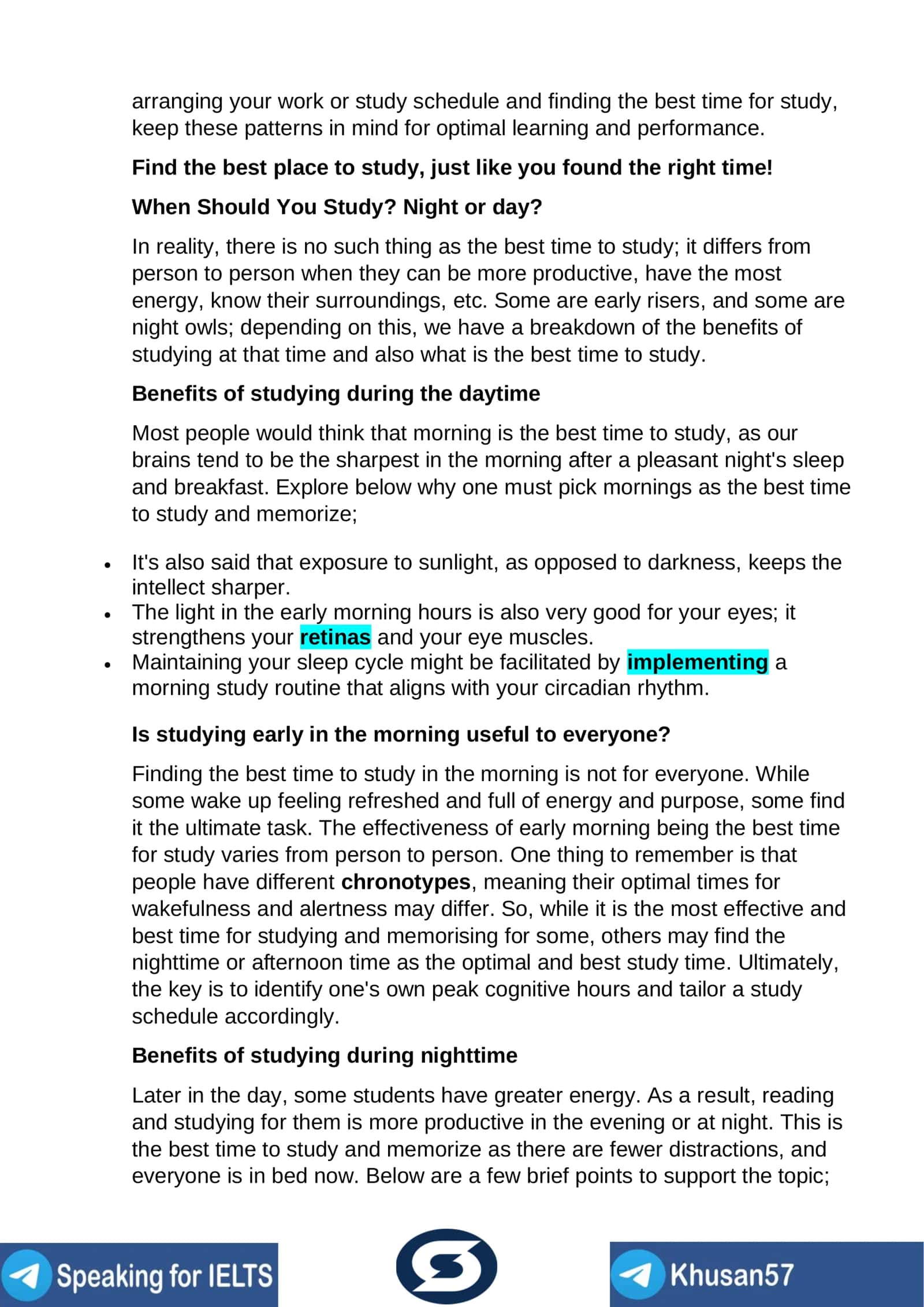 When is the Best Time to Study: Morning, Evening or Night? 2