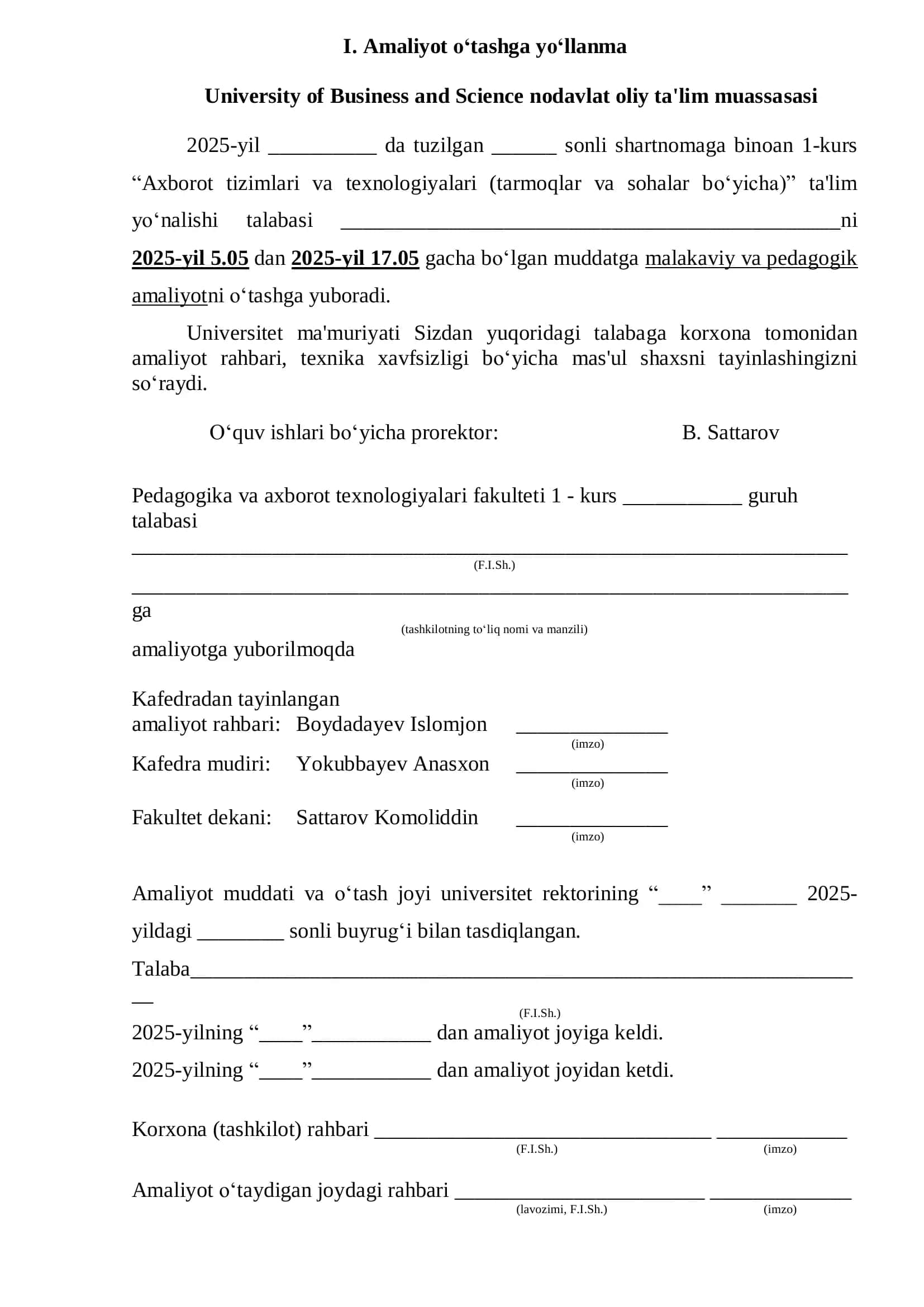 MALAKAVIY AMALIYOT O‘TASH BO‘YICHA 2