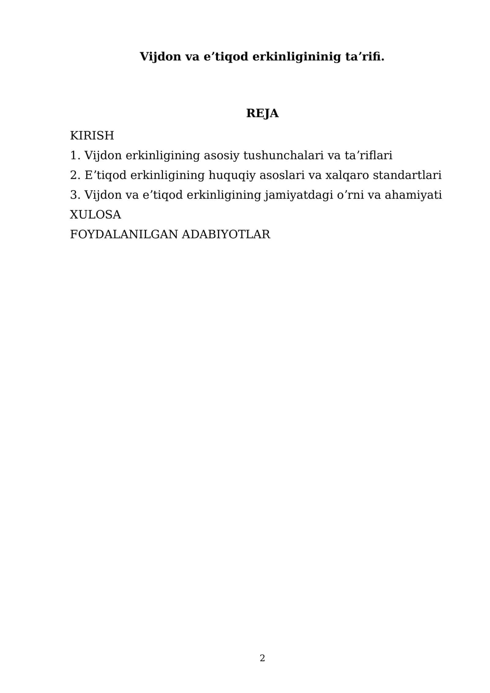 Vijdon va eʼtiqod erkinligininig taʼrifi 2