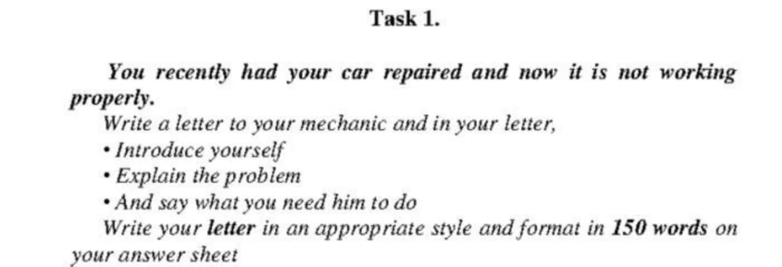 Cefr writing bo’limi uchun to’liq mock 2