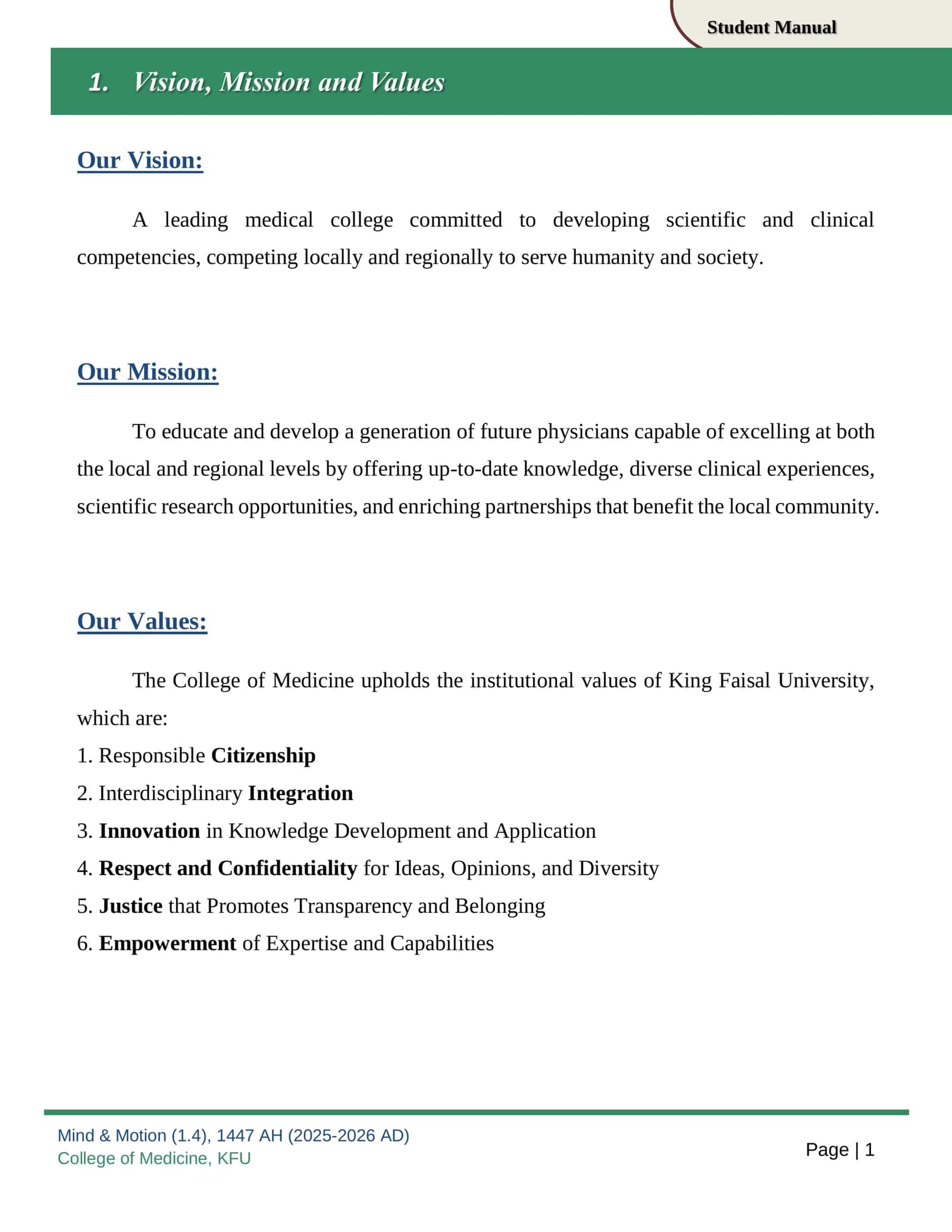 Mind & Motion (1.4) Student Manual 2