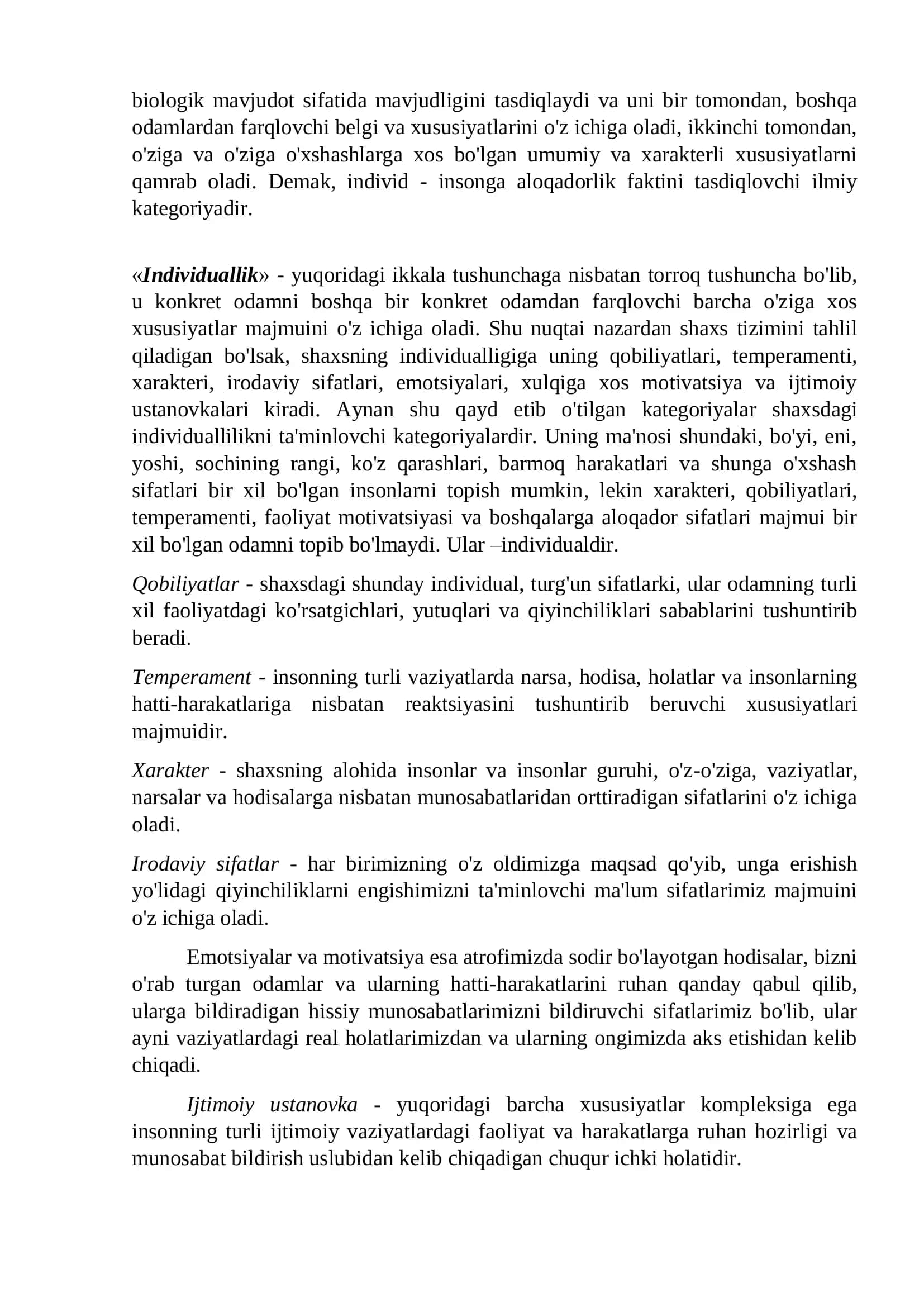 O'spirinlik va etuklik davrlarining ong taraqqiyotiga ta'siri. 2
