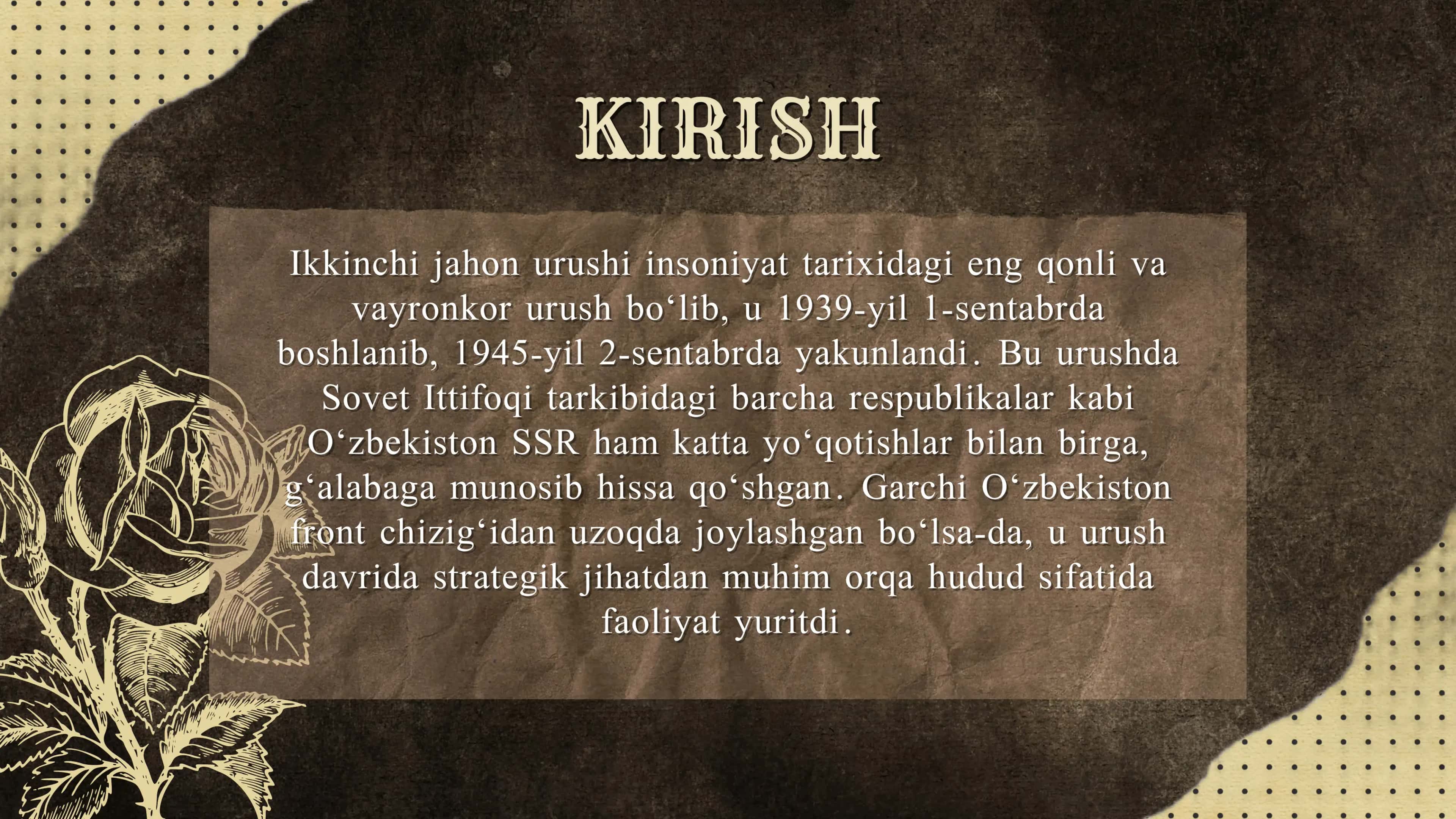II Jahon Urushida O‘zbekistonning Front O'ldagi O‘rni 2