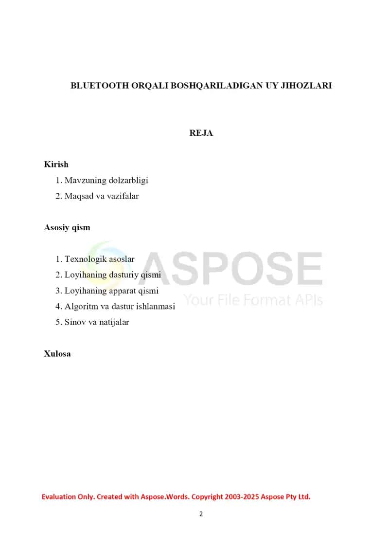 Arduino va Bluetooth texnologiyalaridan foydalangan holda uy chiroqlarini masofadan boshqarish tizimi 2