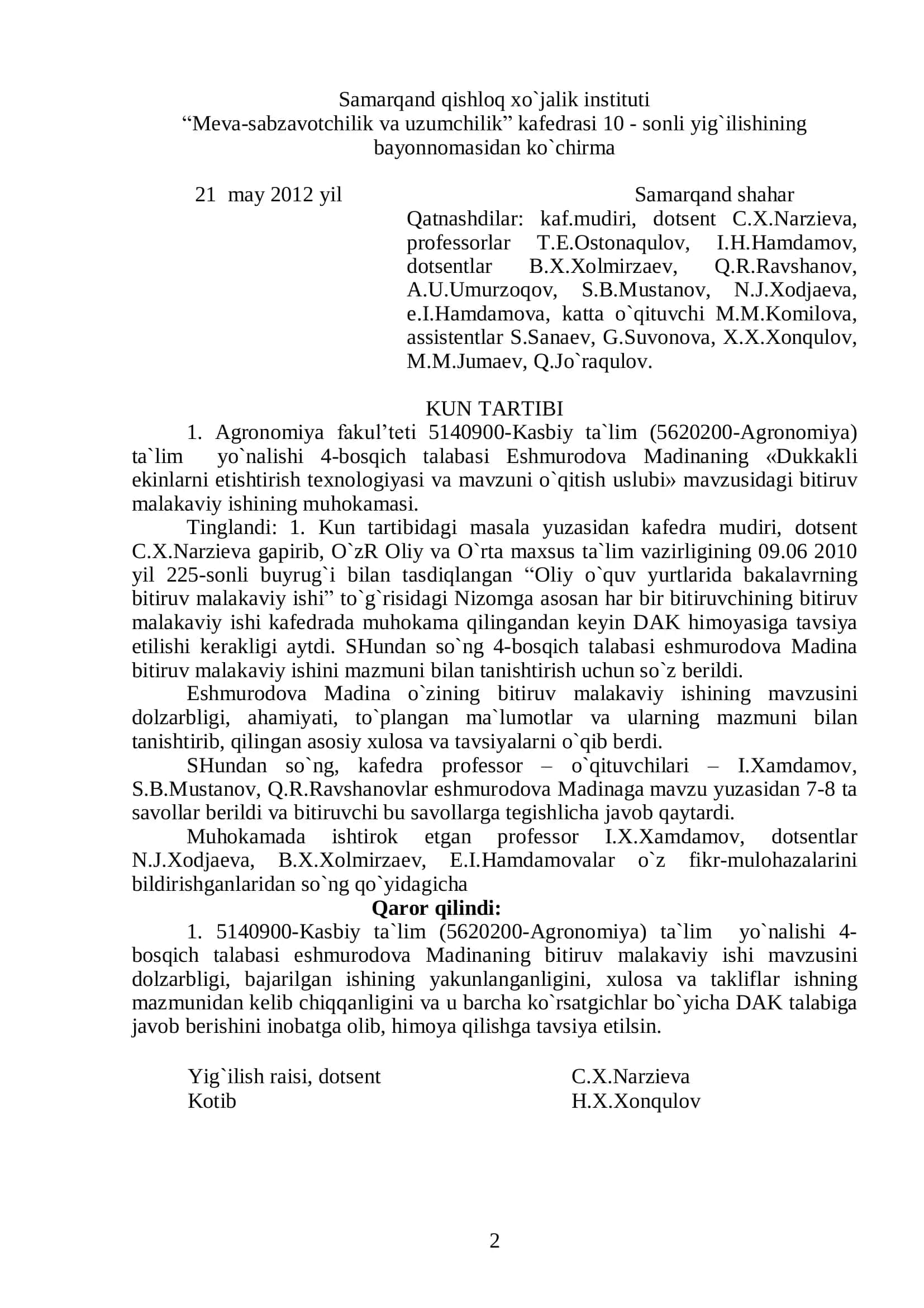 DUKKAKLI EKINLARNI ETISHTIRISH TEXNOLOGIYASI VA MAVZUNI O`QITISH USLUBI 2