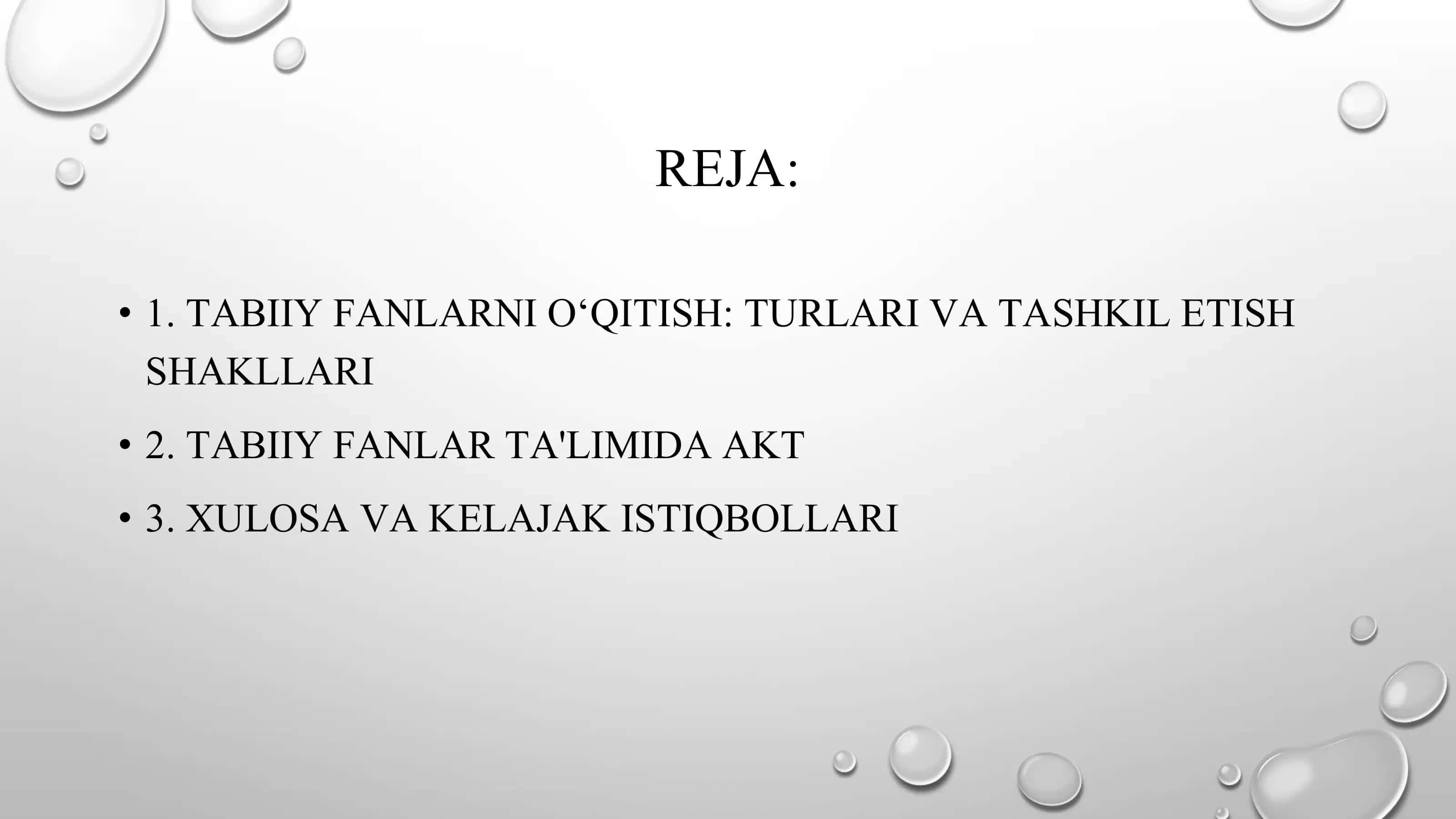 Tabiiy fanlarni o‘qitish metodikasi va tashkil etish turlari 2