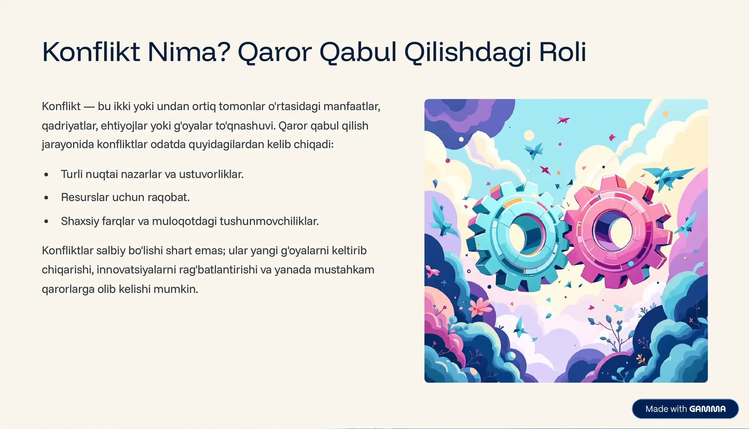 Qaror Qabul Qilishda Konfliktlarni Boshqarish va Muvozanatni Ta'minlash 2