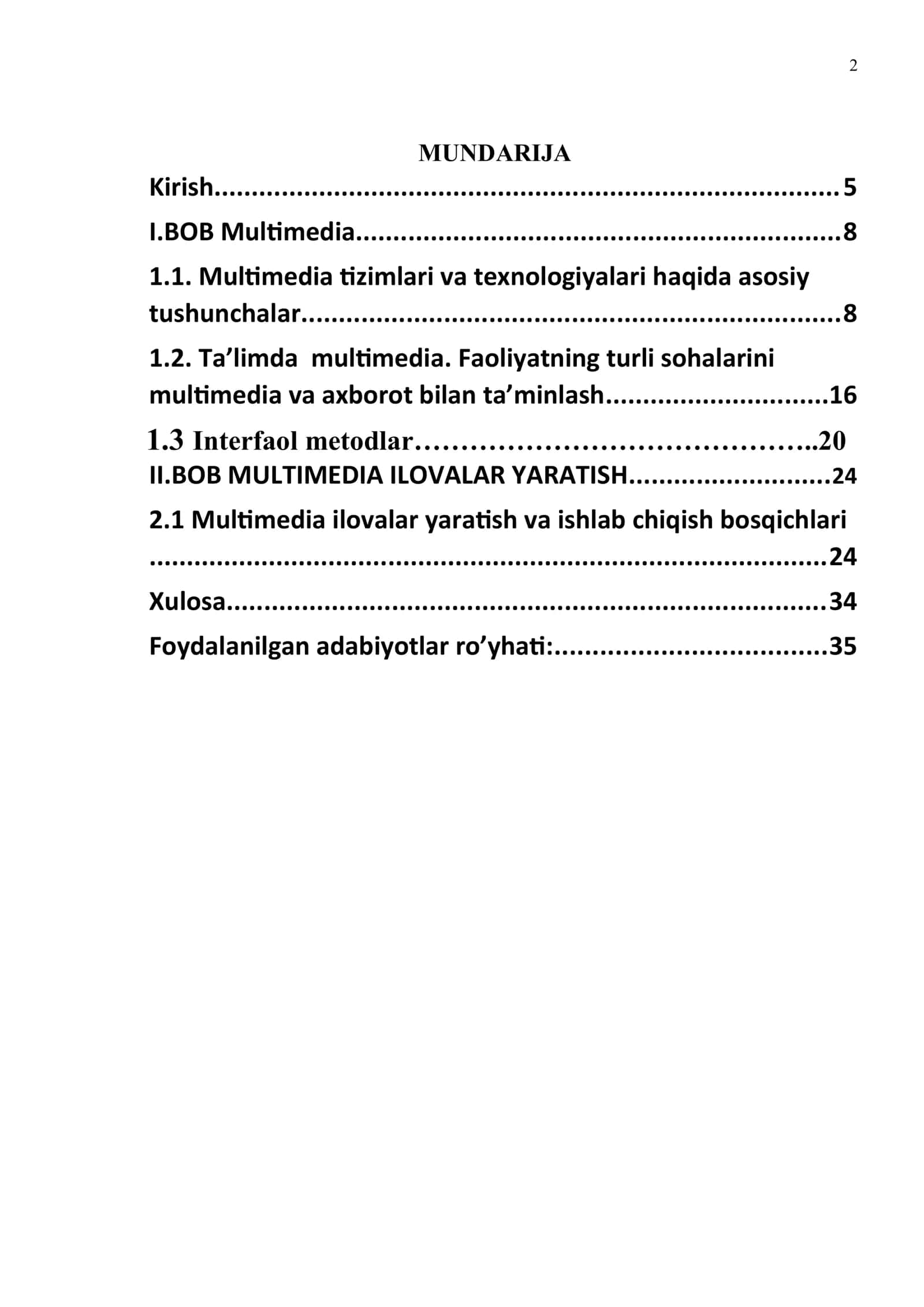 Multimediya texnologiyasi va undan o’quv jarayonida foydalanish 2
