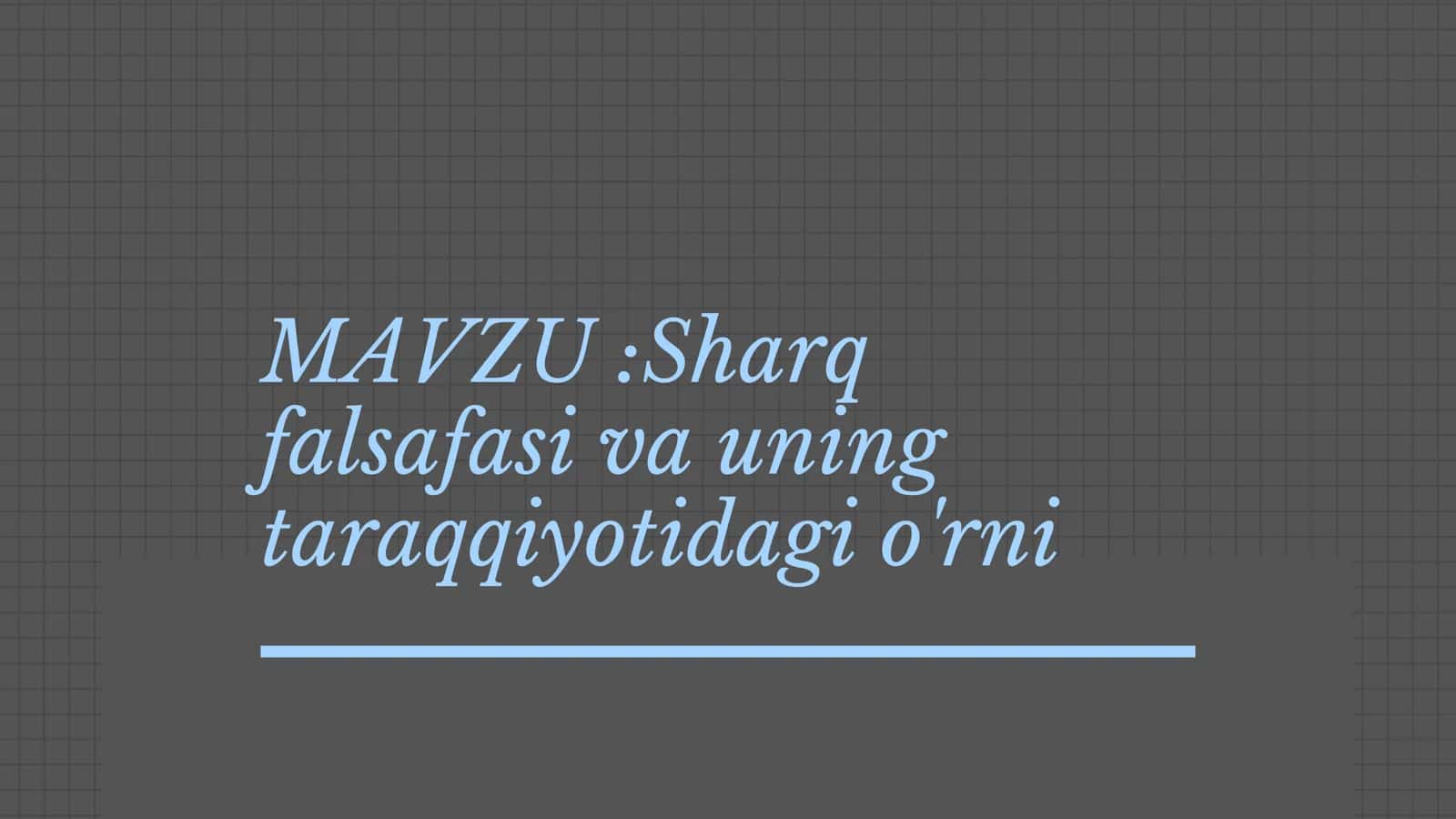 Sharq falsafasi 2