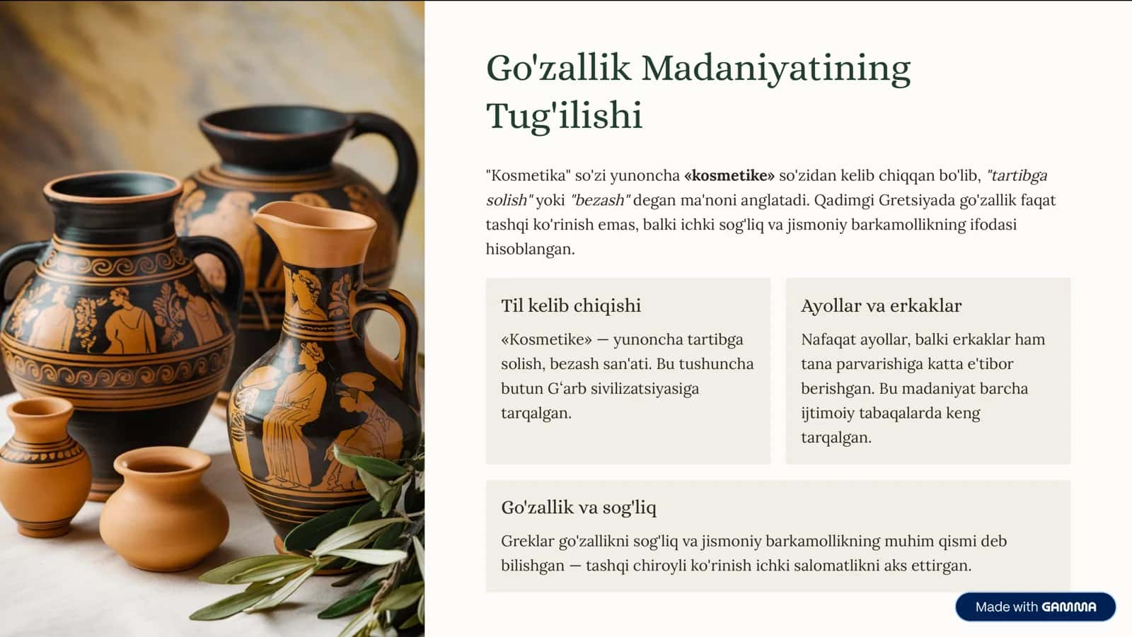 Qadimgi Gretsiyada Kosmetologiya qo'llanilishiga: Go'zallik va Parvarish San'ati 2